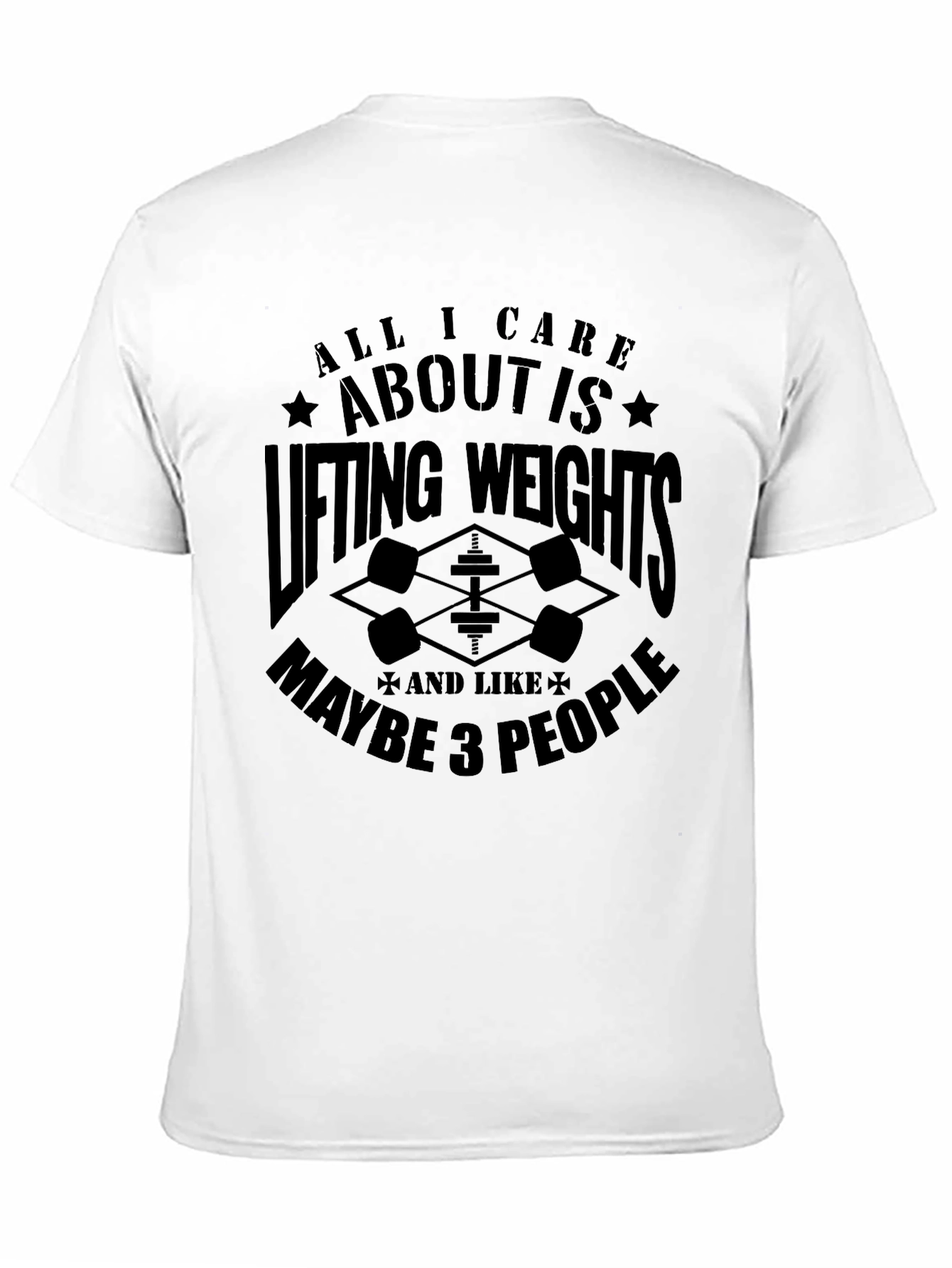 Black Funny Weightlifting T-Shirt - Lifting Weights and 3 People view 11