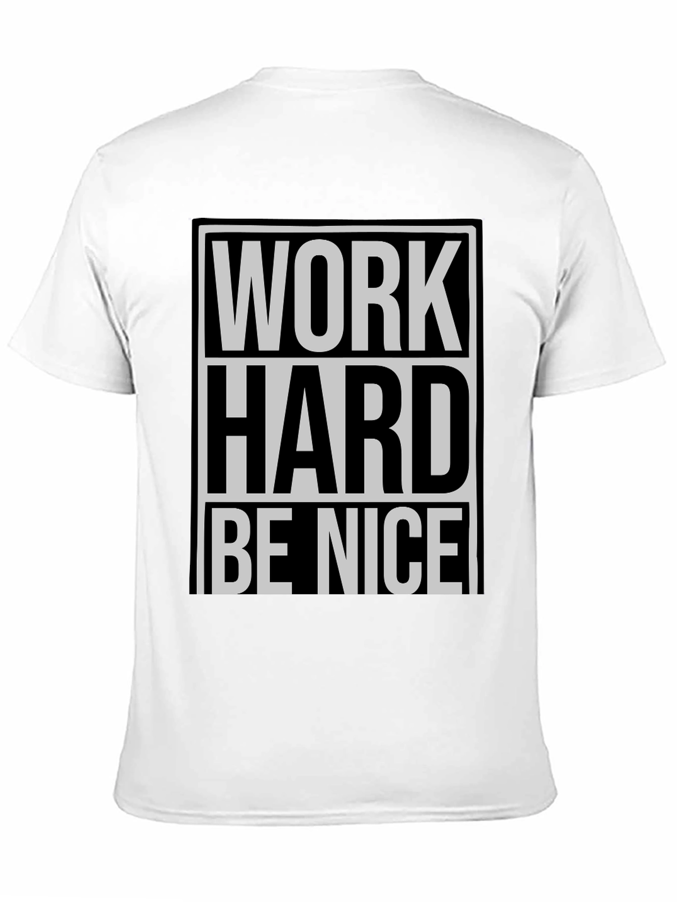 Black Work Hard Be Nice Graphic Tee - Black Casual T-Shirt view 11