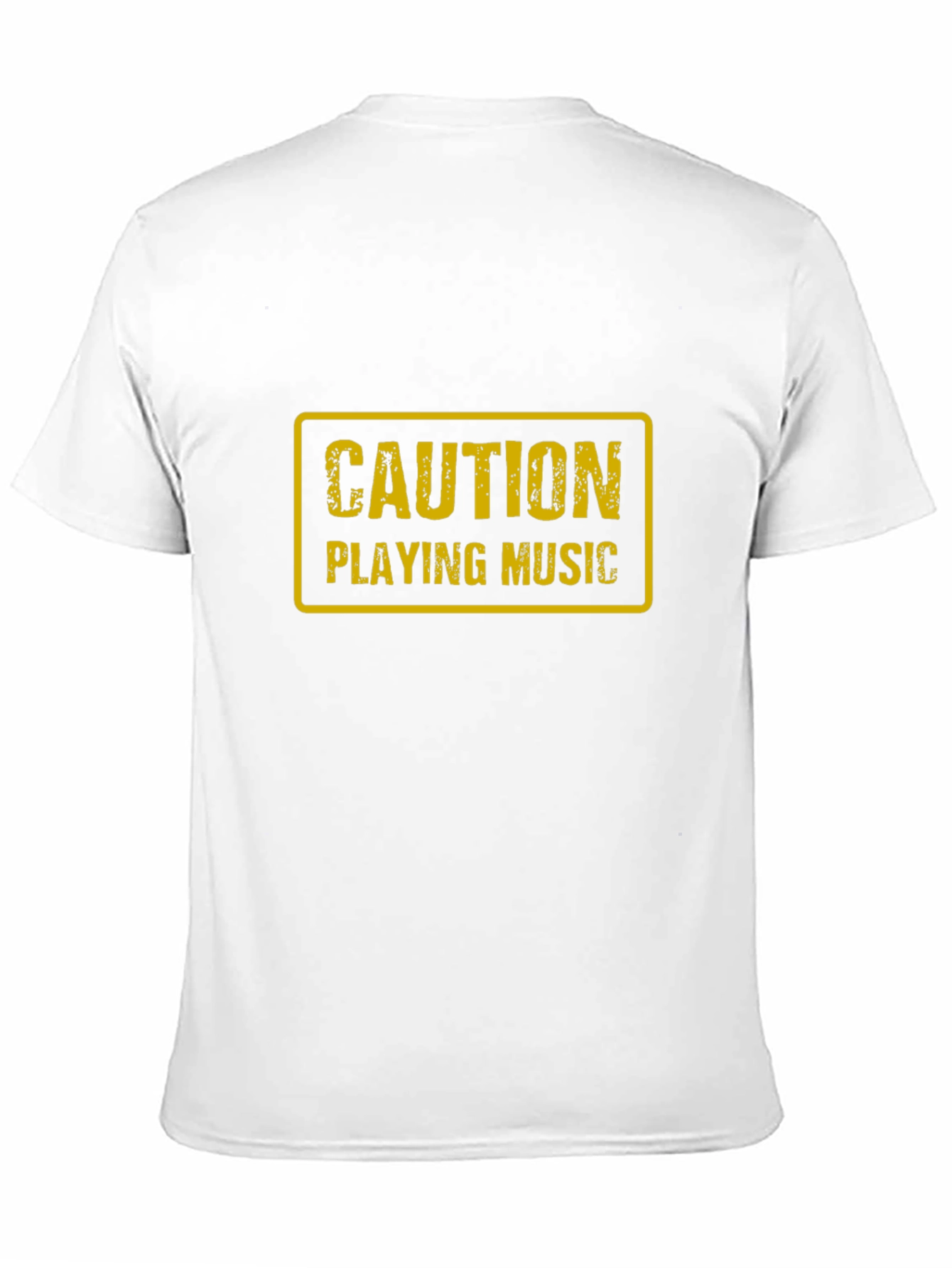 Black Caution Playing Music Graphic Tee - Funny Musician T-Shirt view 11