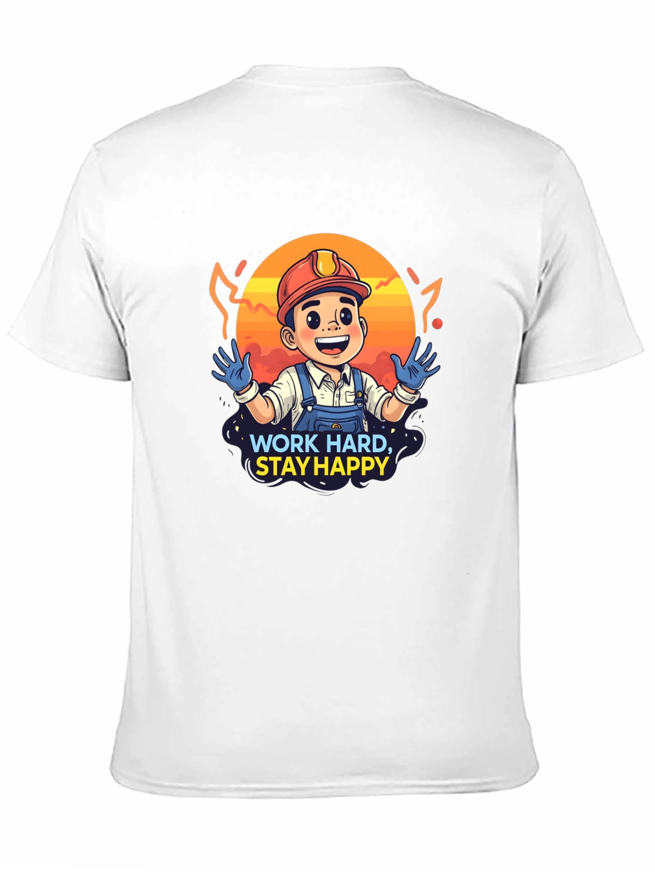 Black Work Hard Stay Happy Graphic T-Shirt view 11