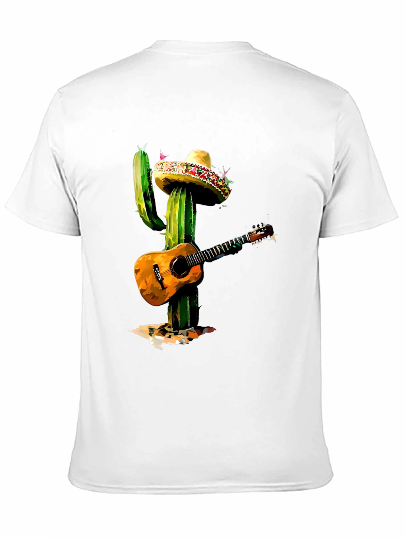 Black Cactus Mariachi T-Shirt - Guitar Playing Desert Plant Tee view 11