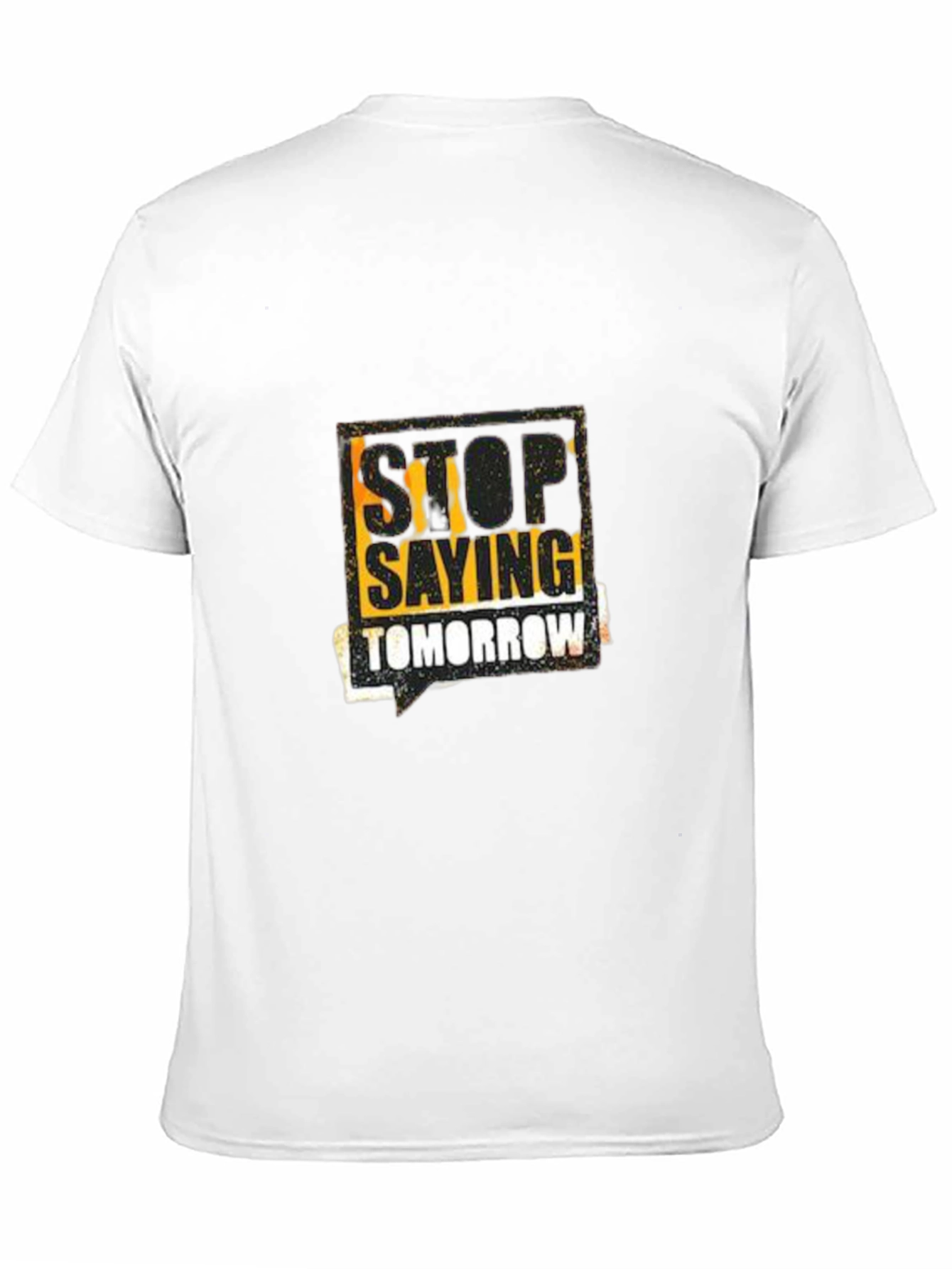 Black Stop Saying Tomorrow Graphic Tee - Stylish Black T-Shirt view 11