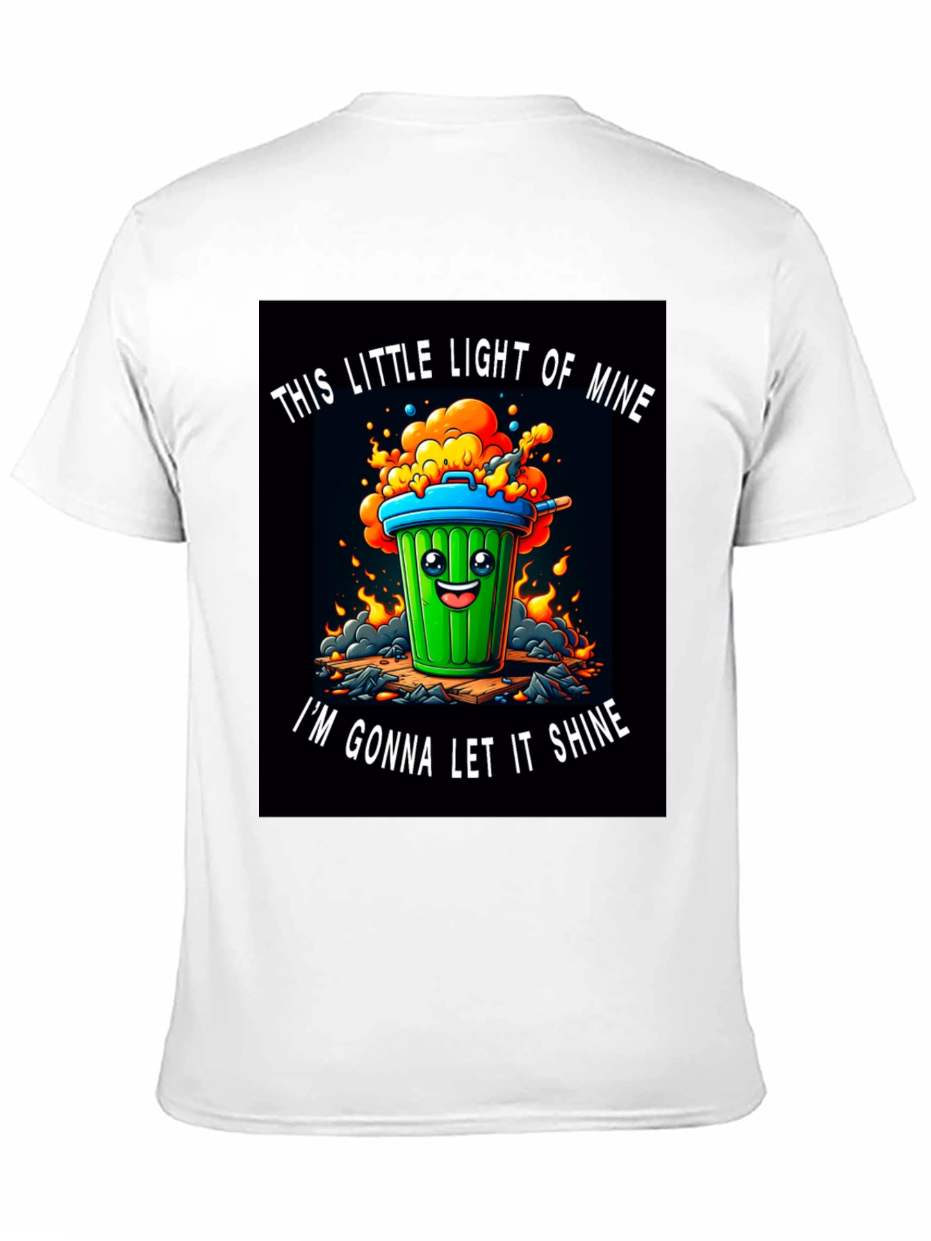 Black Funny Trash Can T-Shirt - Let it Shine! view 11