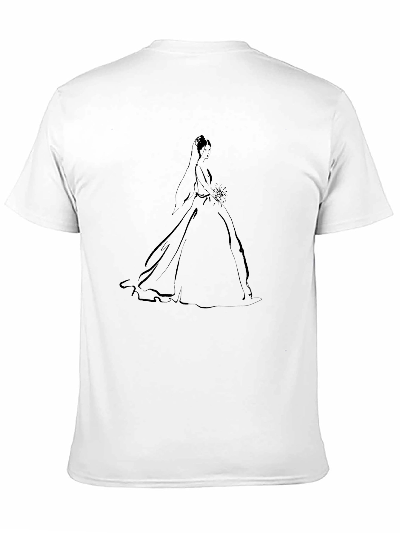 Black Elegant Bride Graphic Tee - Black Cotton Blend view 11