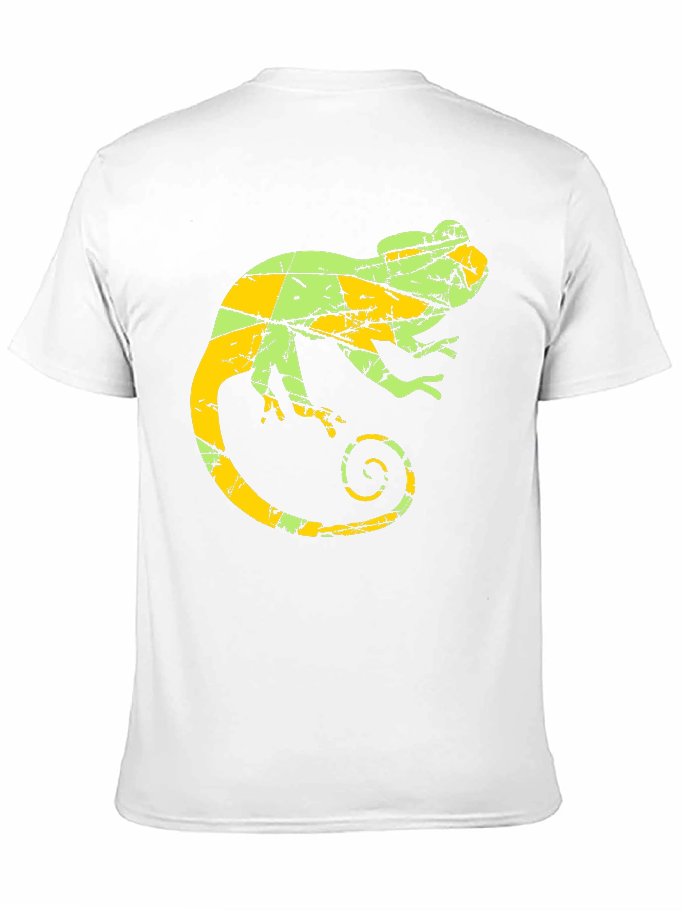 Black Men's Chameleon Graphic Print Crew Neck T-Shirt view 11