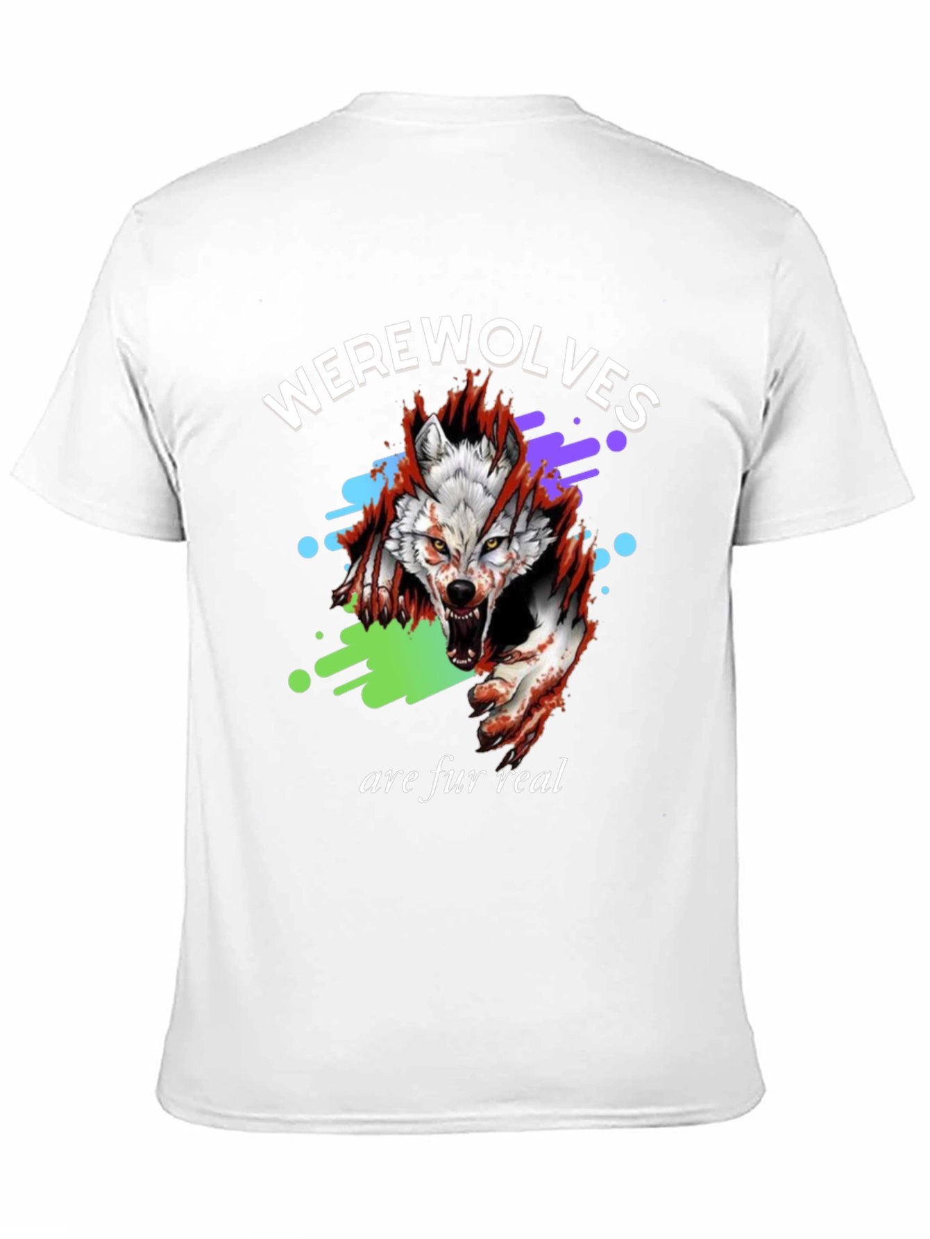 Black Werewolves Are Fur Real Black Graphic T-Shirt view 11