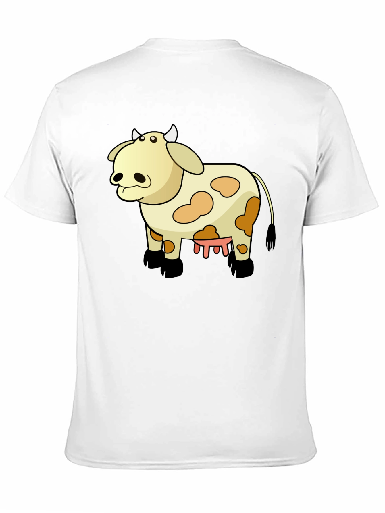 Black Funny Cow Cartoon Black T-Shirt view 11
