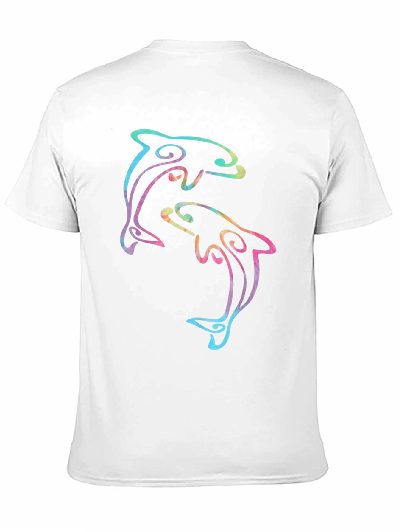 Black Dolphin Duo Black T-Shirt - Colorful Graphic Tee view 11