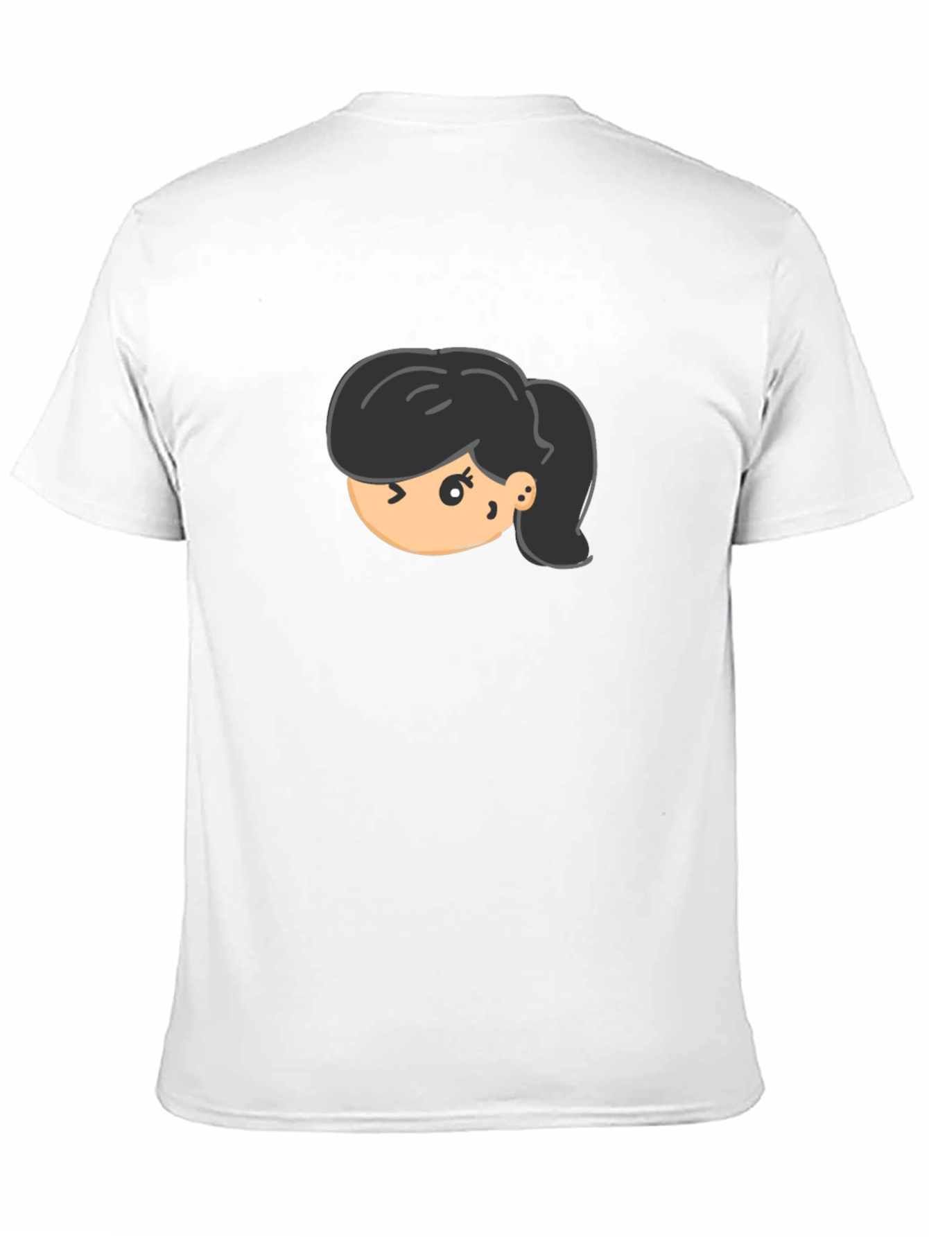 Black Cartoon Girl Graphic Tee - Unisex Black T-Shirt view 11