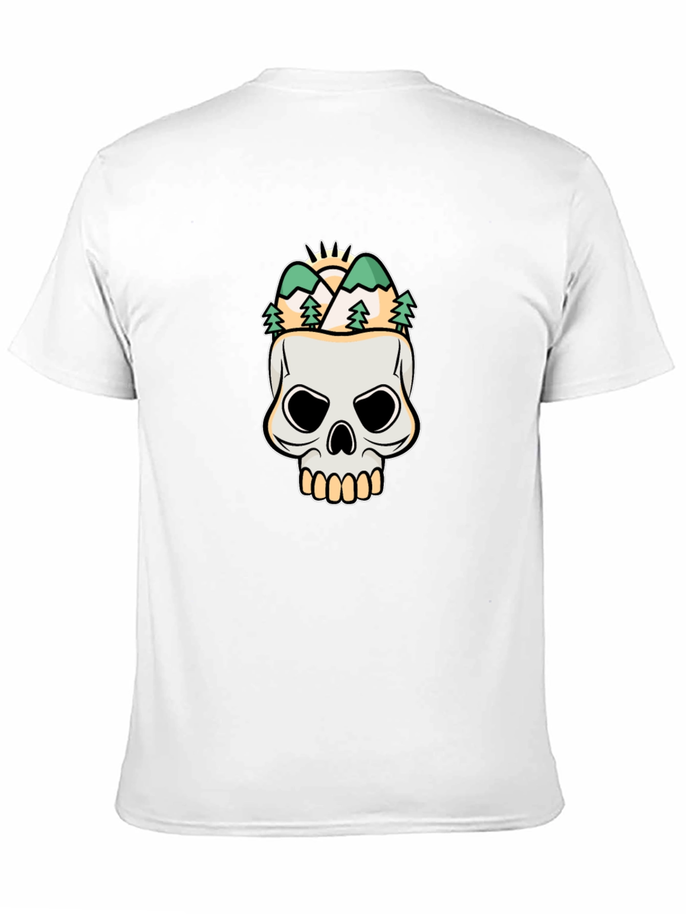 Black Skull & Mountain Graphic Tee - Stylish Black T-Shirt view 11
