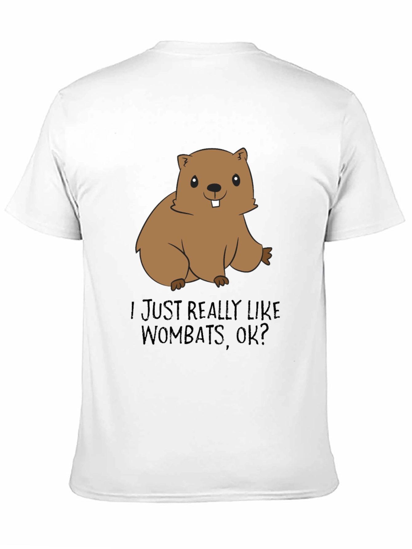 Black Wombat Lover T-Shirt - Cute Cartoon Animal Tee view 11