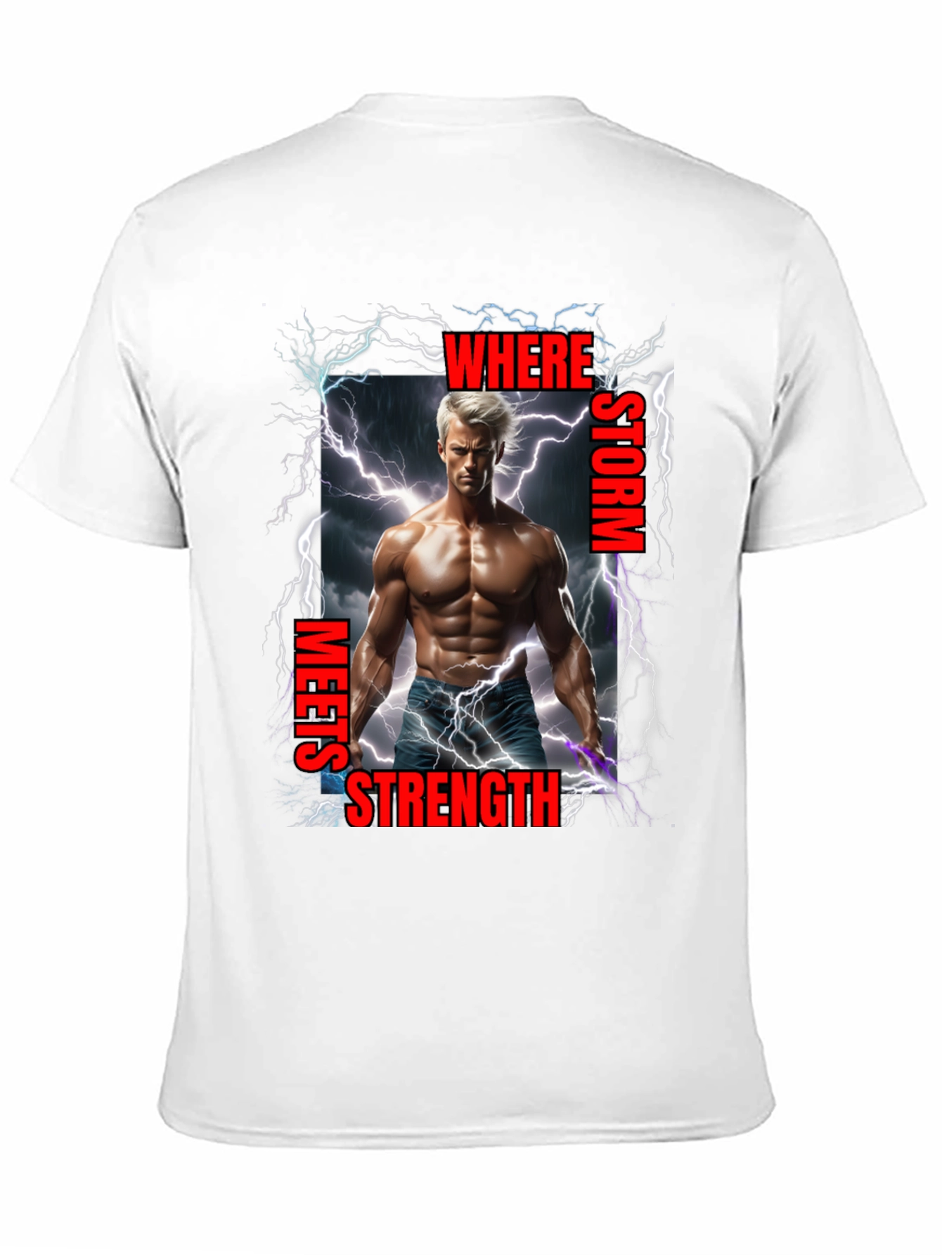 Black Storm Meets Strength Graphic T-Shirt view 11