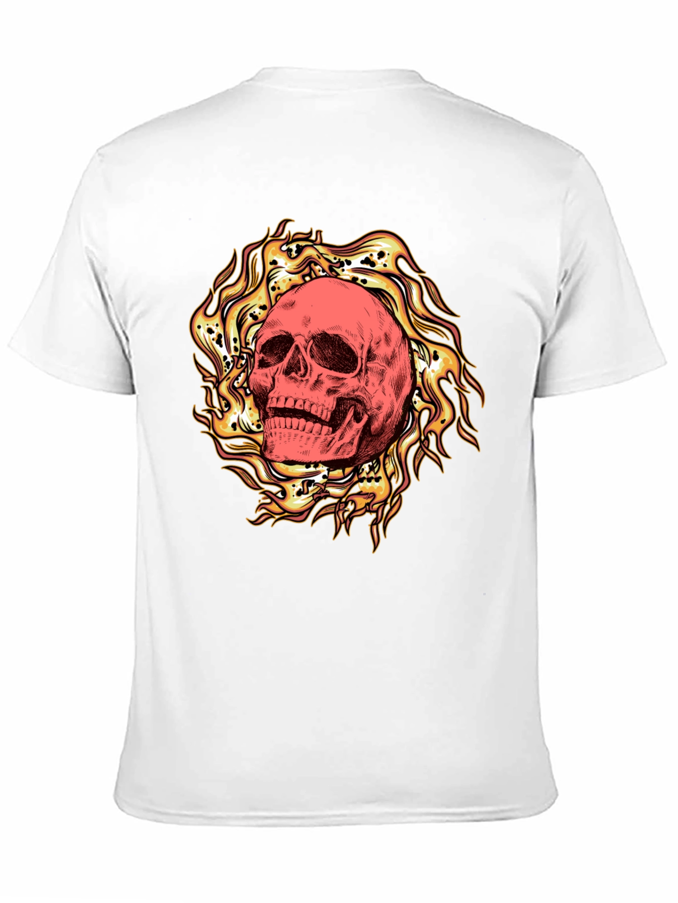 Fiery Skull Graphic Tee - Bold & Edgy - 11