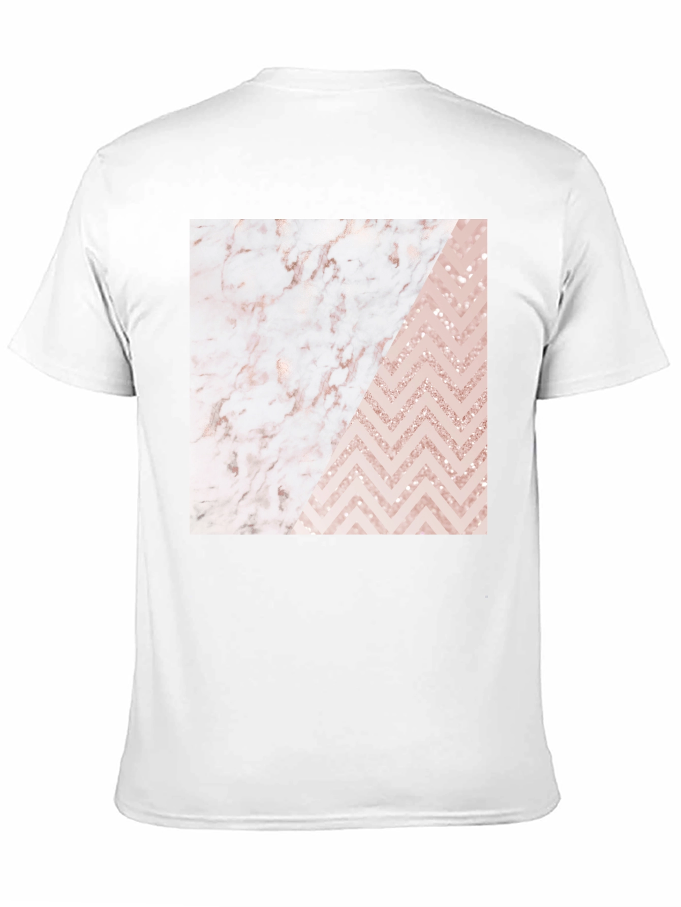 Black Modern Marble & Chevron Graphic T-Shirt view 11