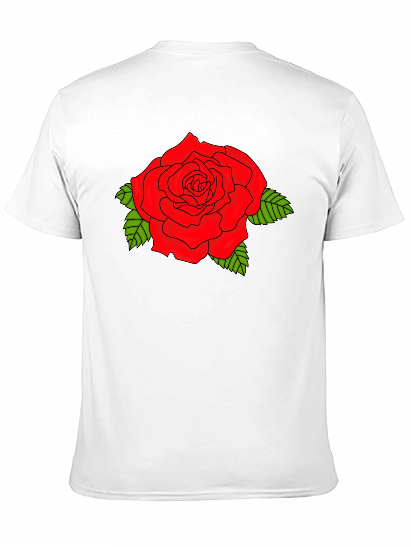Black Bold Red Rose Graphic Black T-Shirt view 11