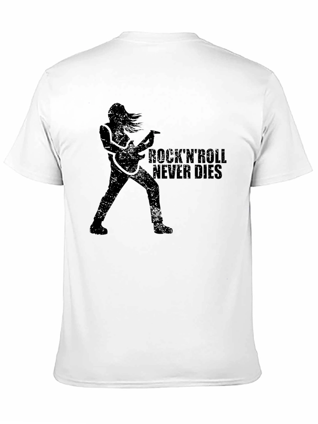 Black Rock'n'Roll Never Dies T-Shirt - Black Graphic Tee view 11
