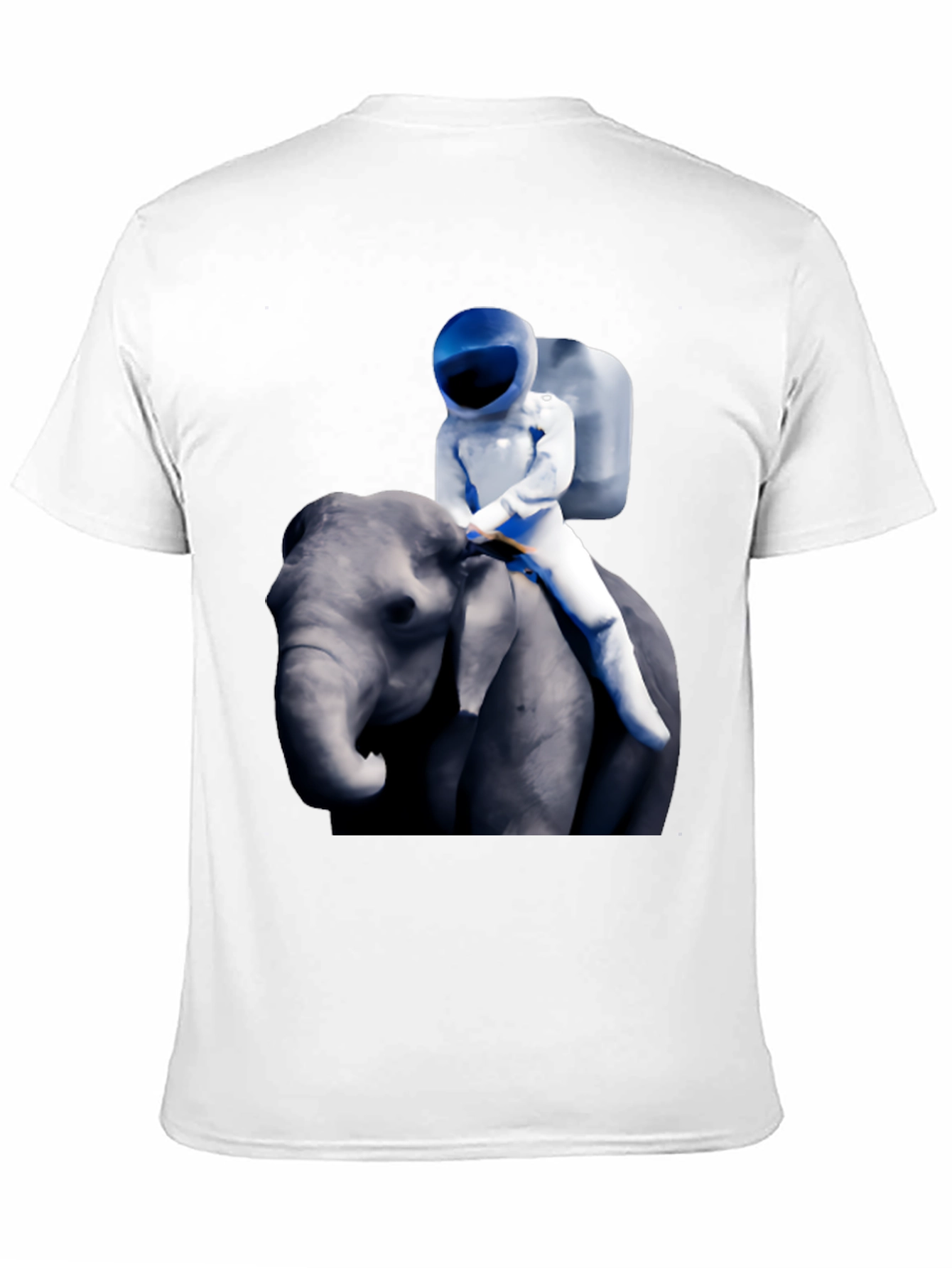 Black Astronaut Riding Elephant Graphic T-Shirt view 11