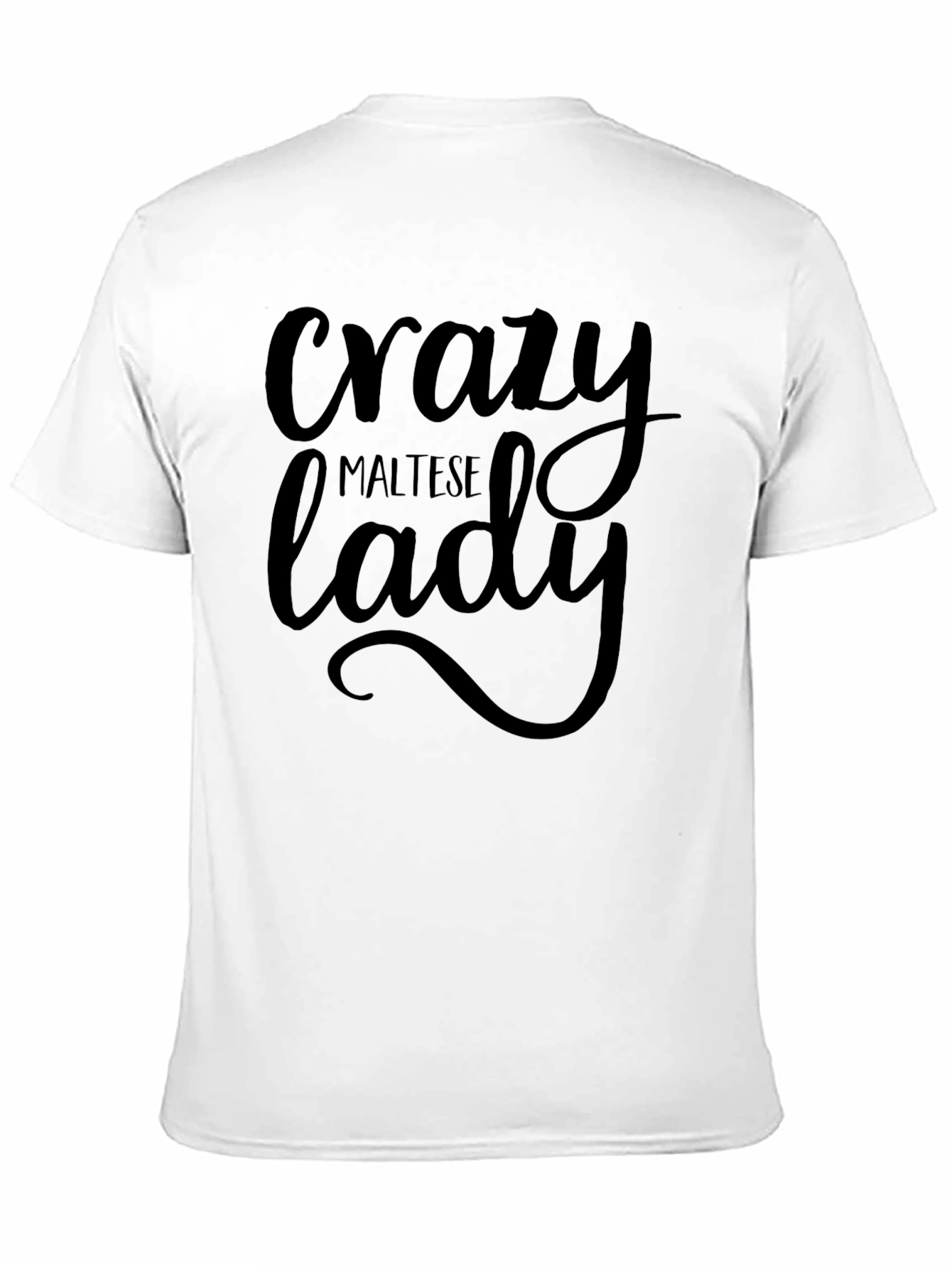 Black Crazy Maltese Lady Black T-Shirt view 11