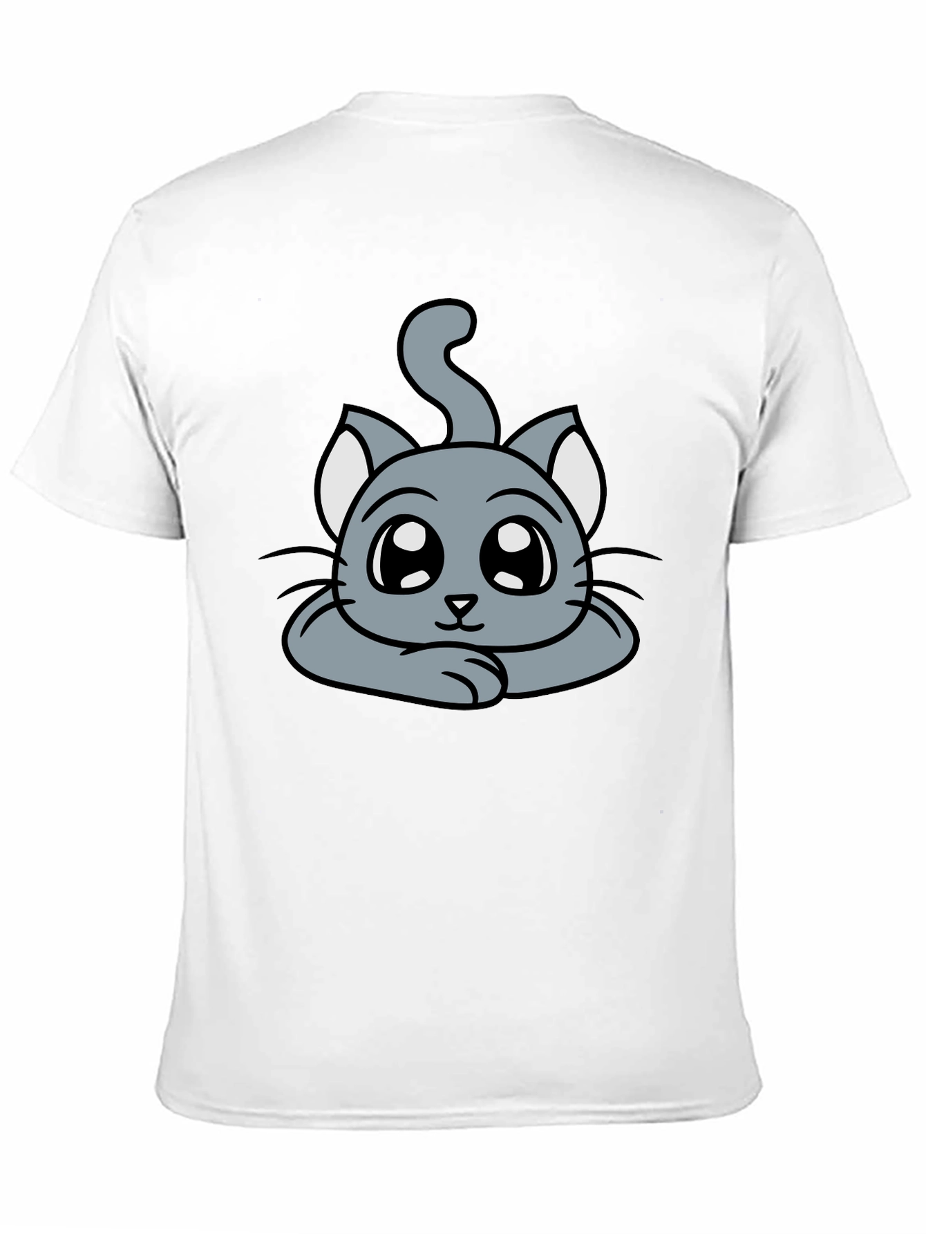 Black Cute Cartoon Cat Graphic T-Shirt - Black view 11