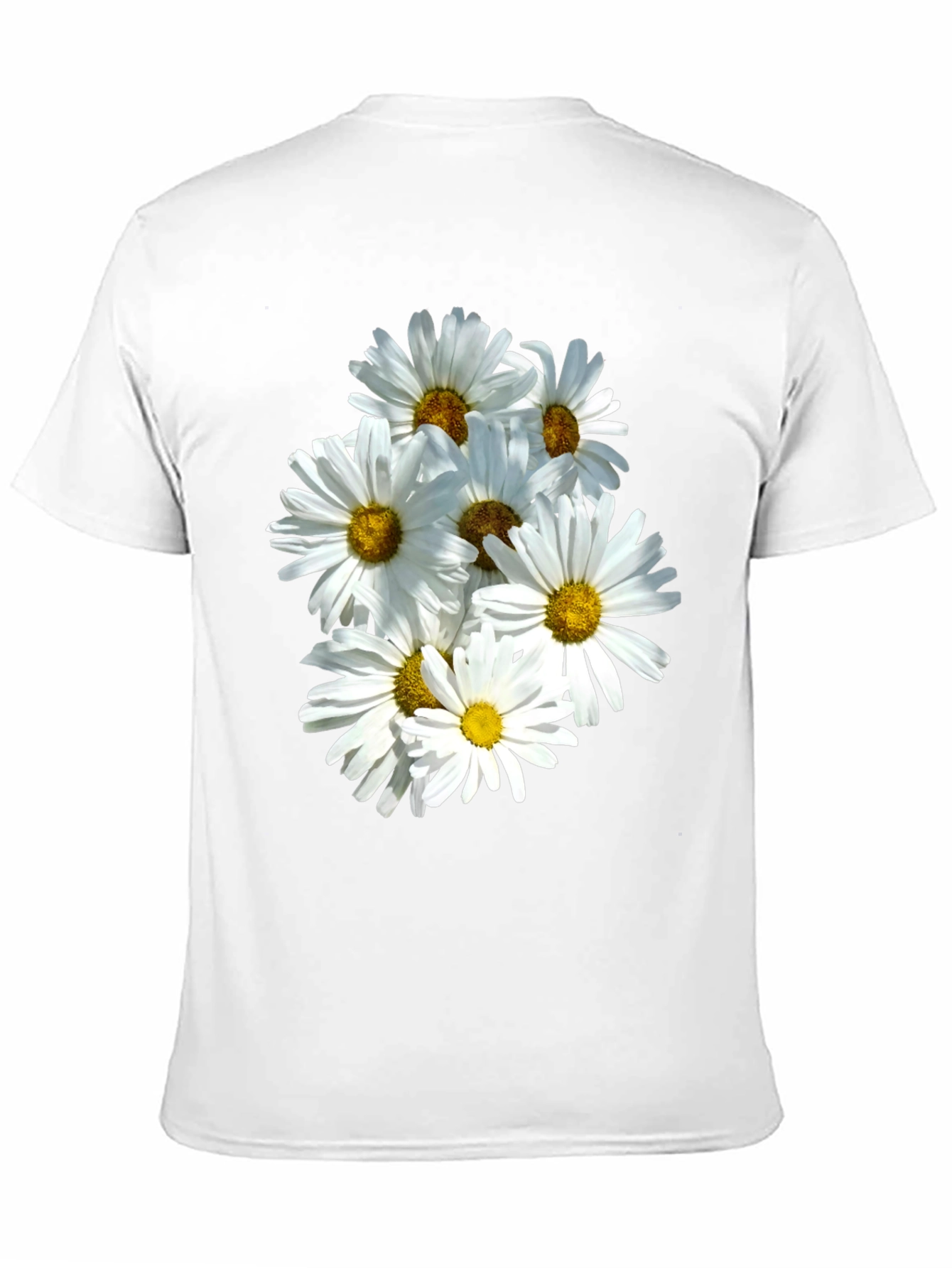 Black Daisy Flower T-Shirt - Black Cotton Graphic Tee view 11