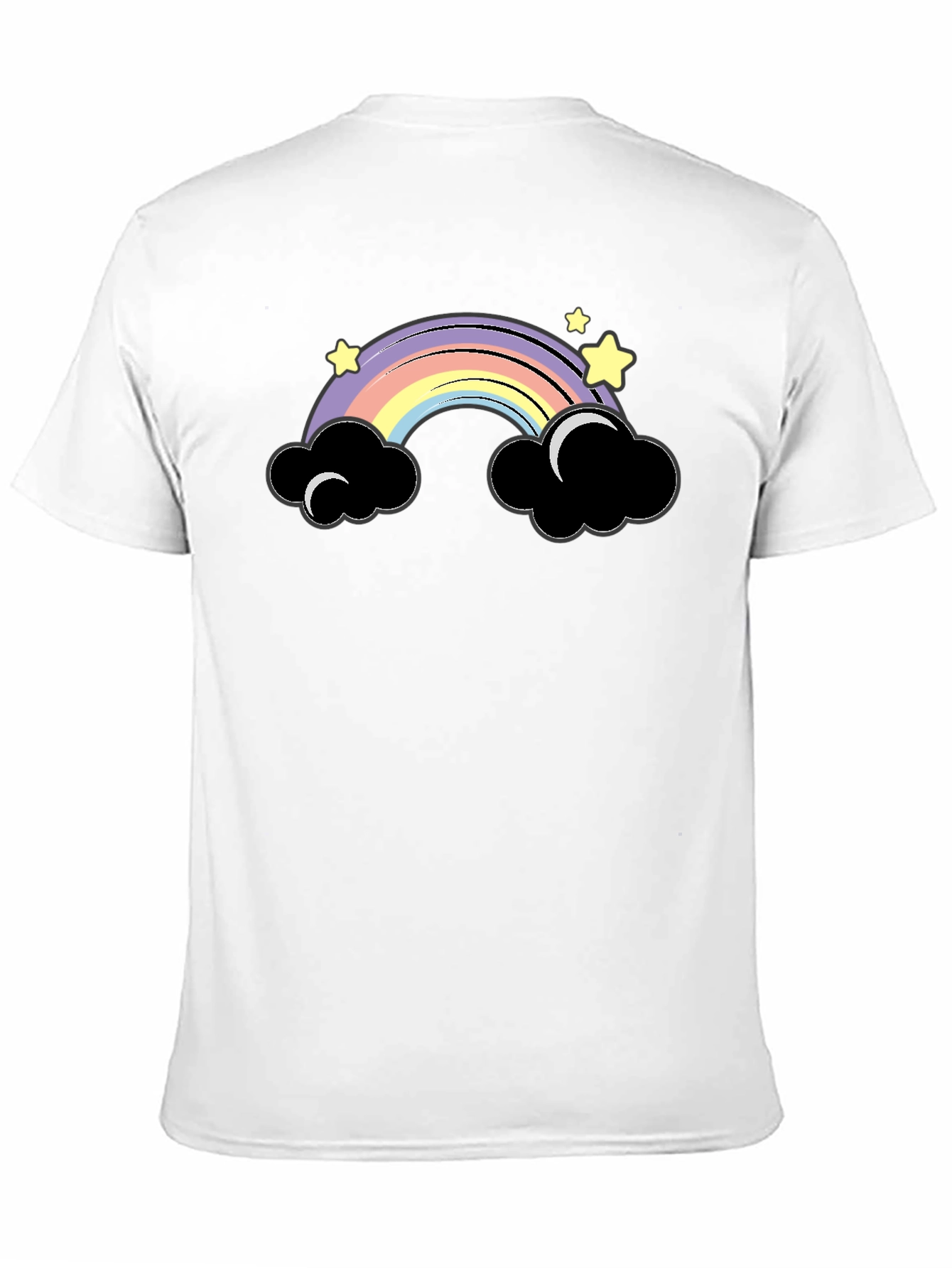 Black Rainbow Clouds Graphic Tee - Unisex Black T-Shirt view 11