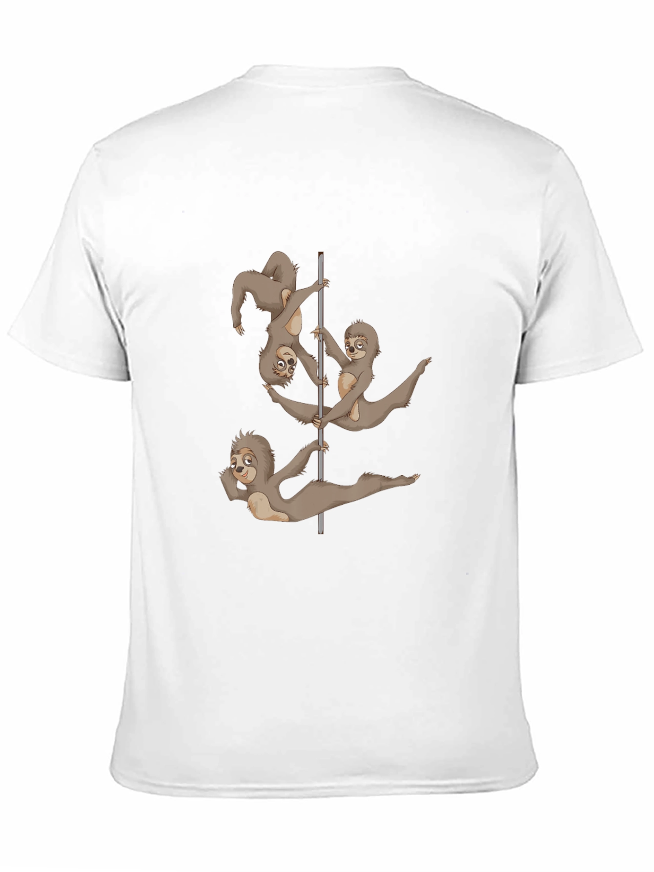 Black Funny Sloth Pole Dancing Black T-Shirt view 11