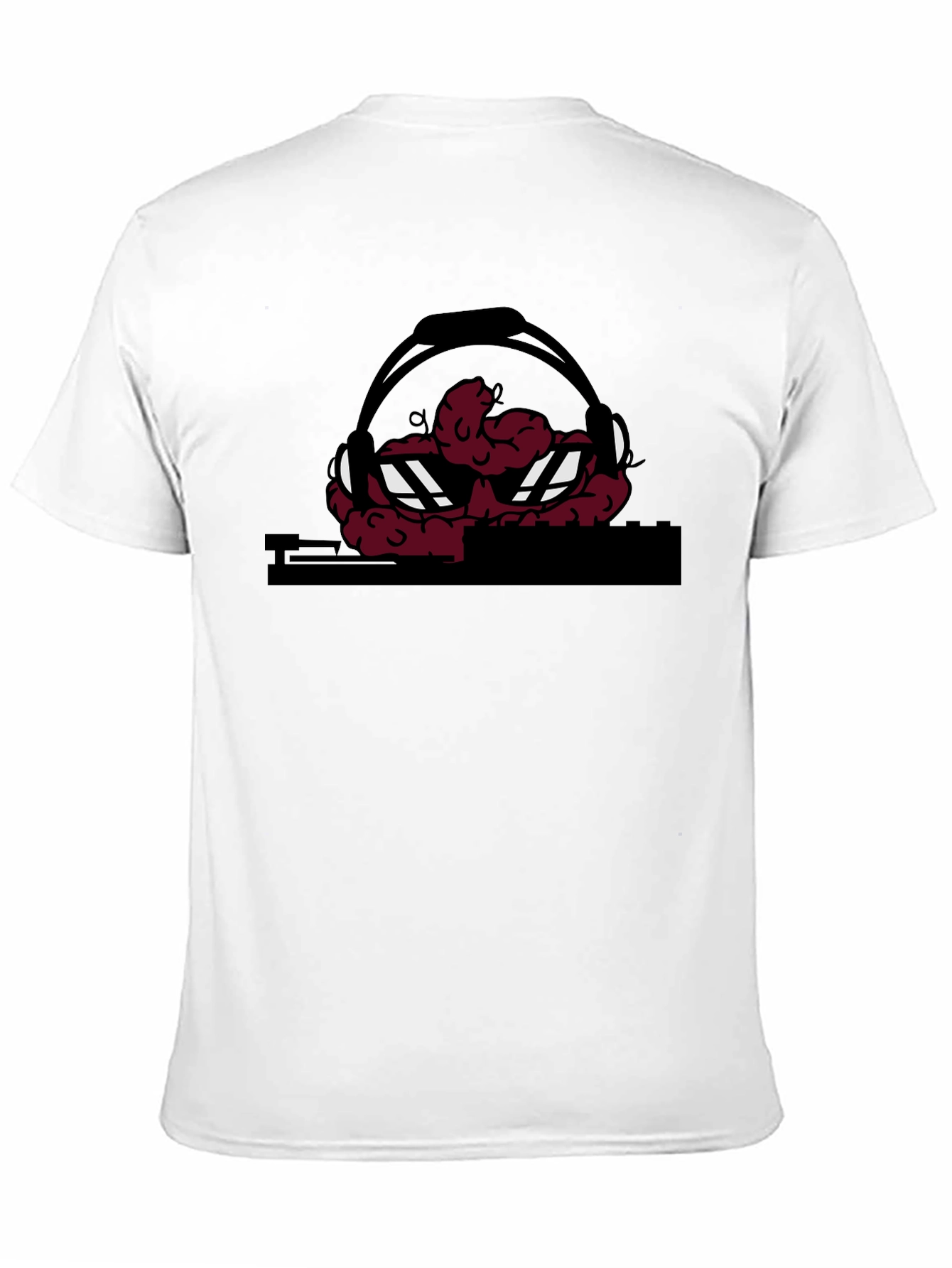 Black DJ Brain Graphic T-Shirt - Unique Design view 11