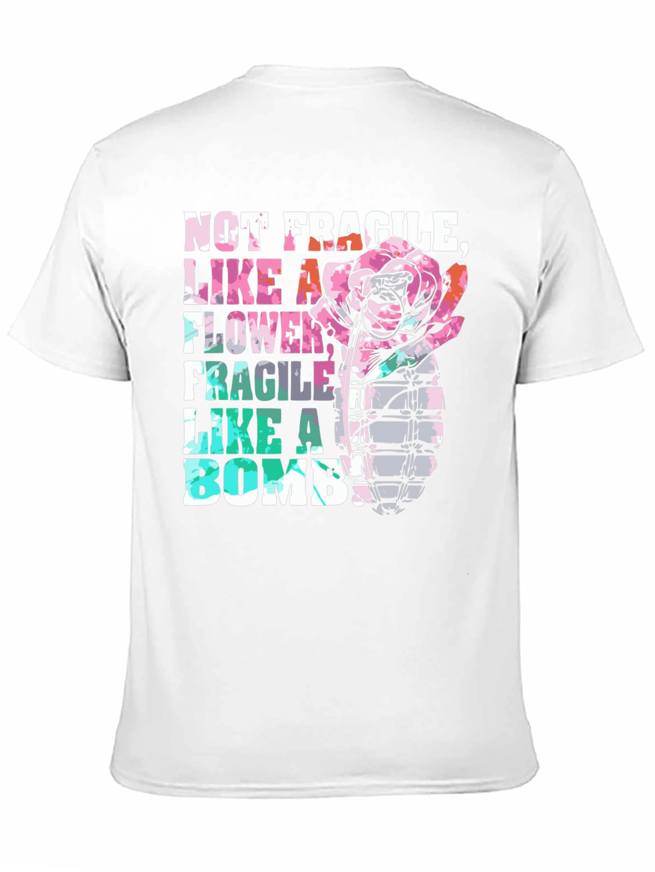 Black Not Fragile Like a Flower Bomb Graphic Tee view 11