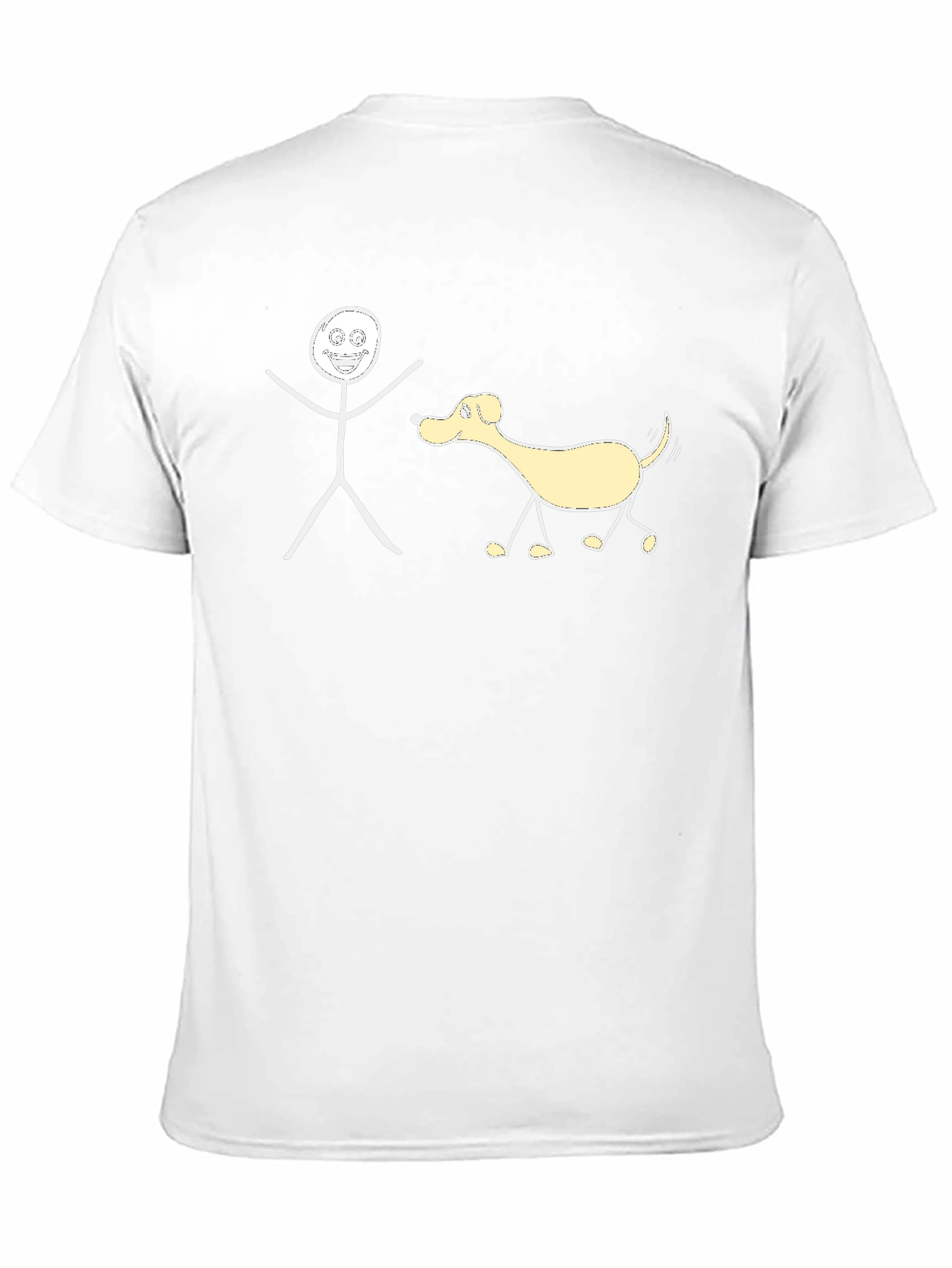 Black Funny Stick Figure Dog Walker T-Shirt view 11