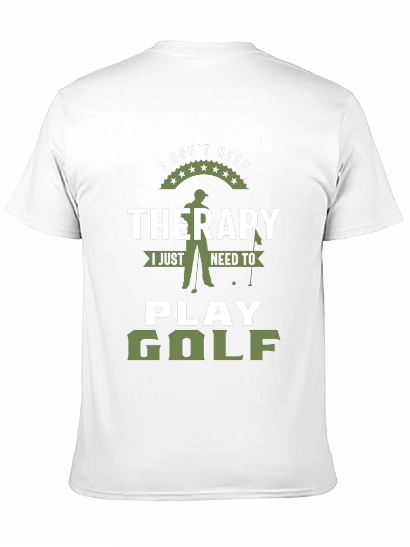 Black Funny Golf Therapy Graphic T-Shirt view 11