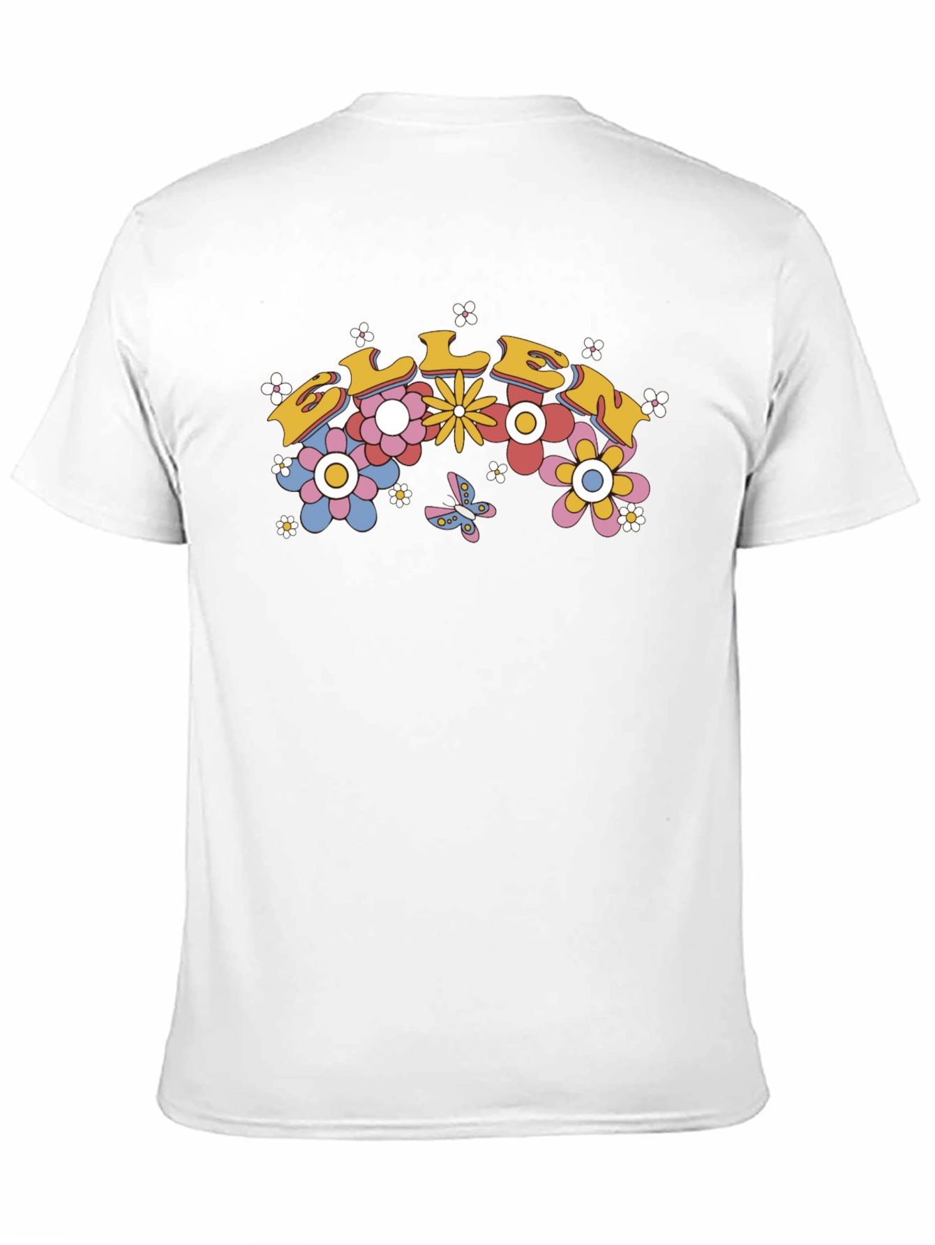 Black Retro Floral Graphic Tee - "Bloom" Design view 11