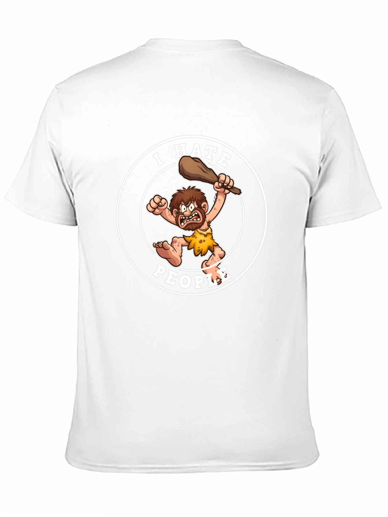 Black I Hate People Caveman Graphic T-Shirt view 11