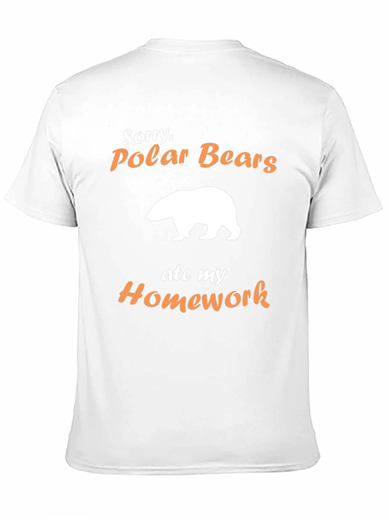 Black Funny Polar Bear Homework T-Shirt view 11