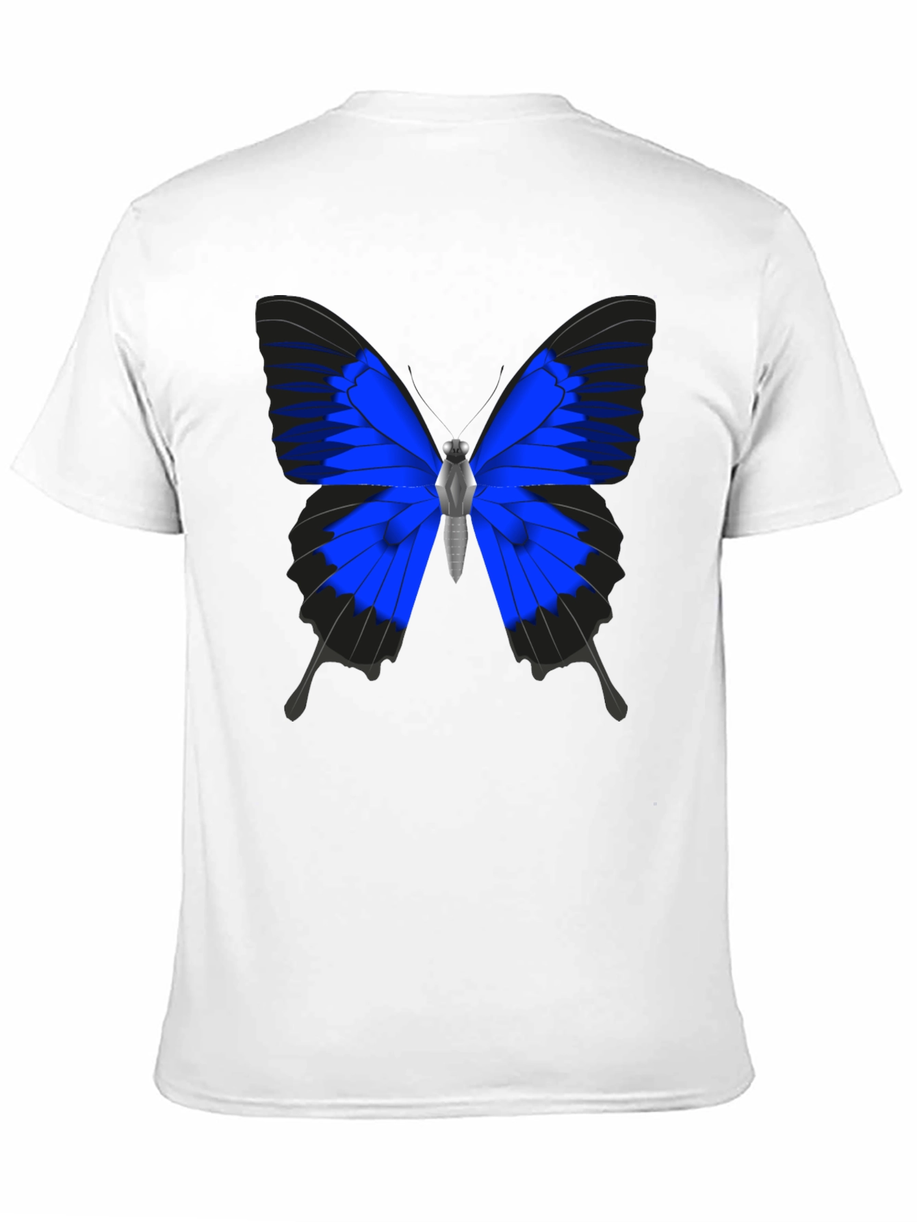 Black Blue Butterfly Graphic Black T-Shirt view 11