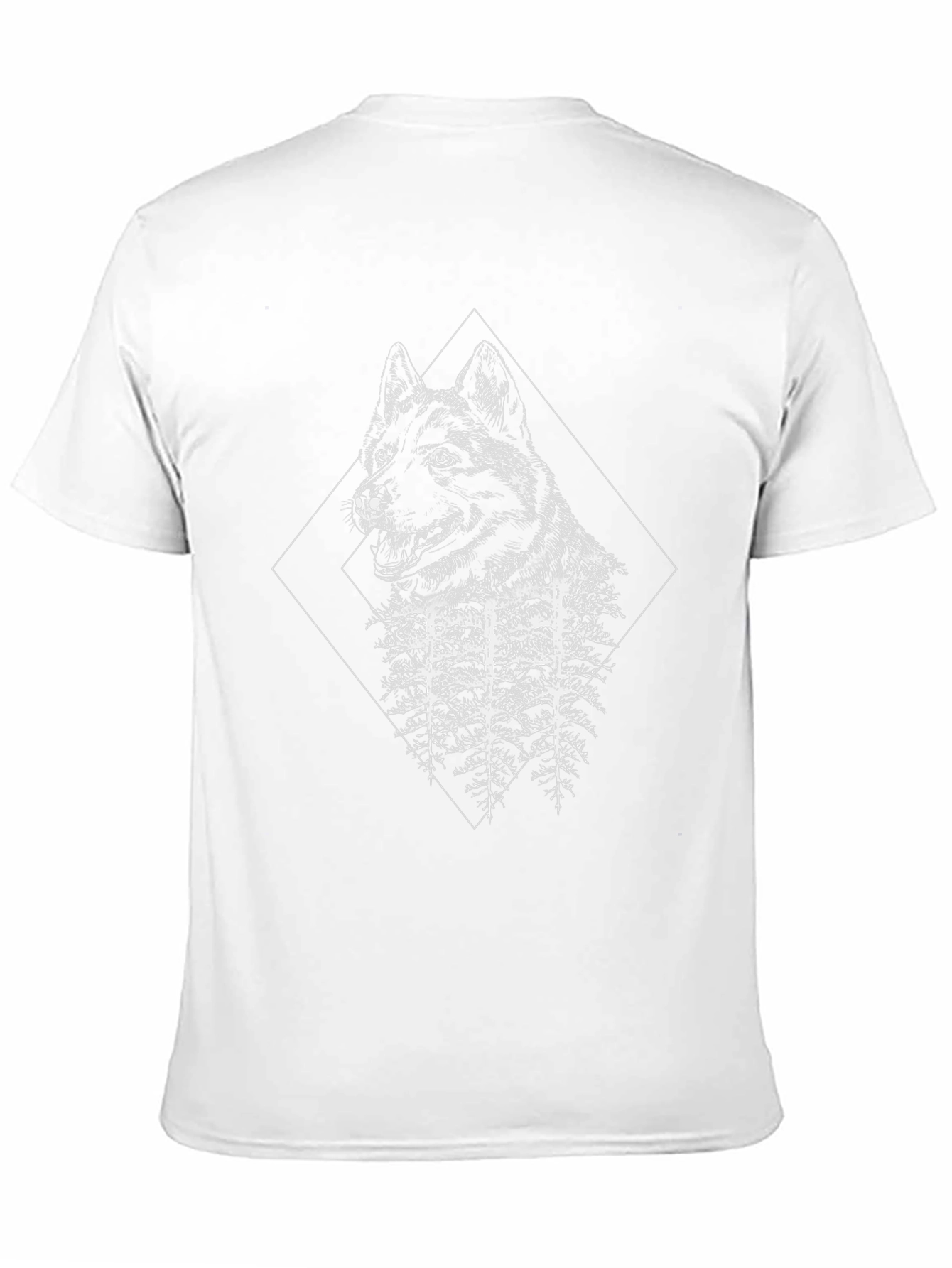 Black Wolf & Forest Graphic Black T-Shirt view 11