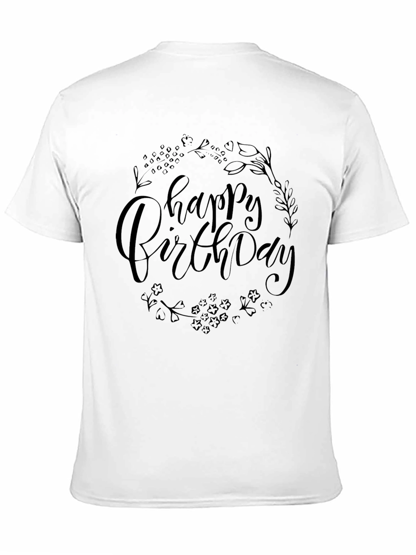 Black Happy Birthday Graphic Print Black T-Shirt view 11