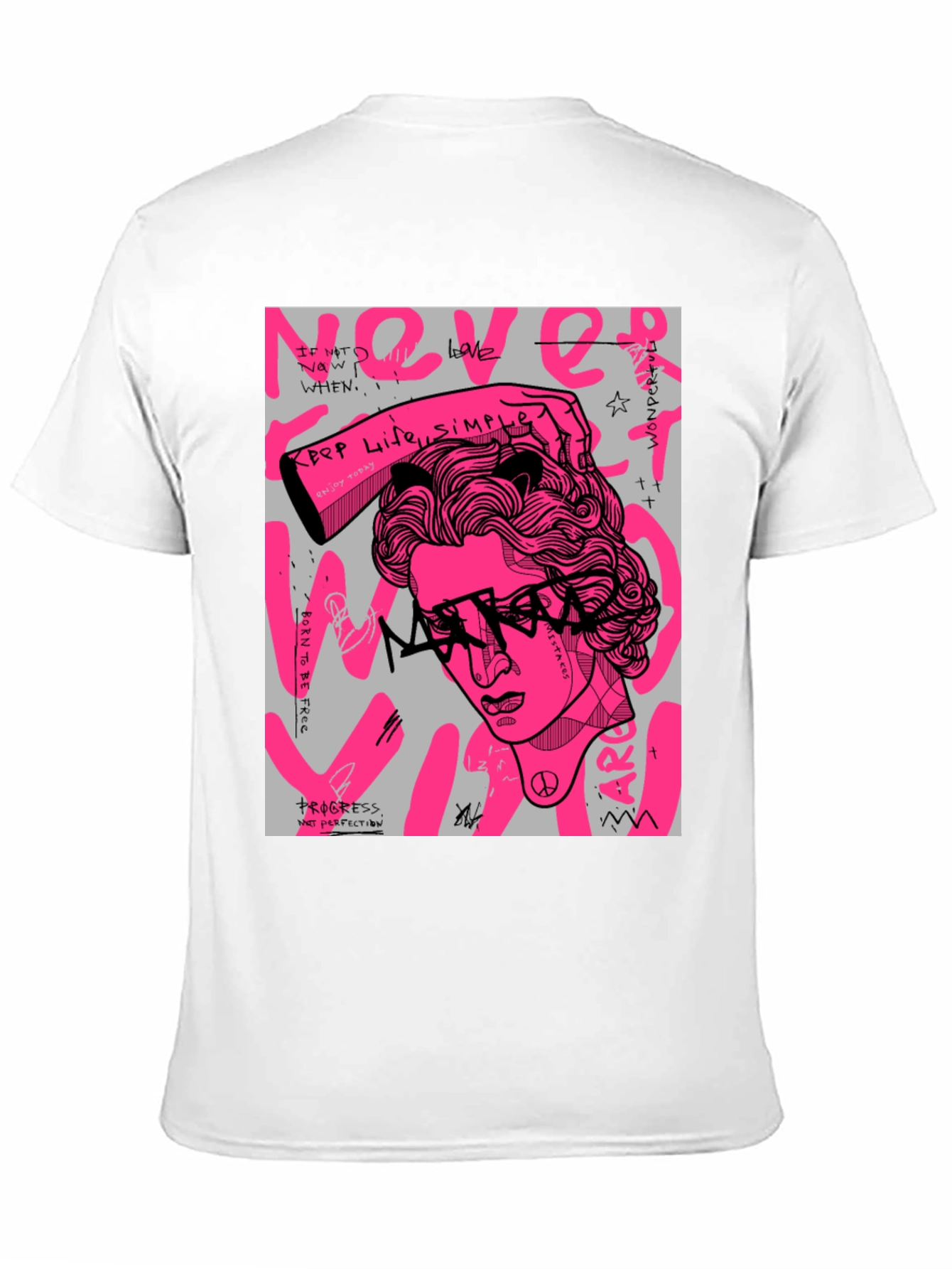 Black Edgy Graphic Print Tee - Artistic Streetwear view 11