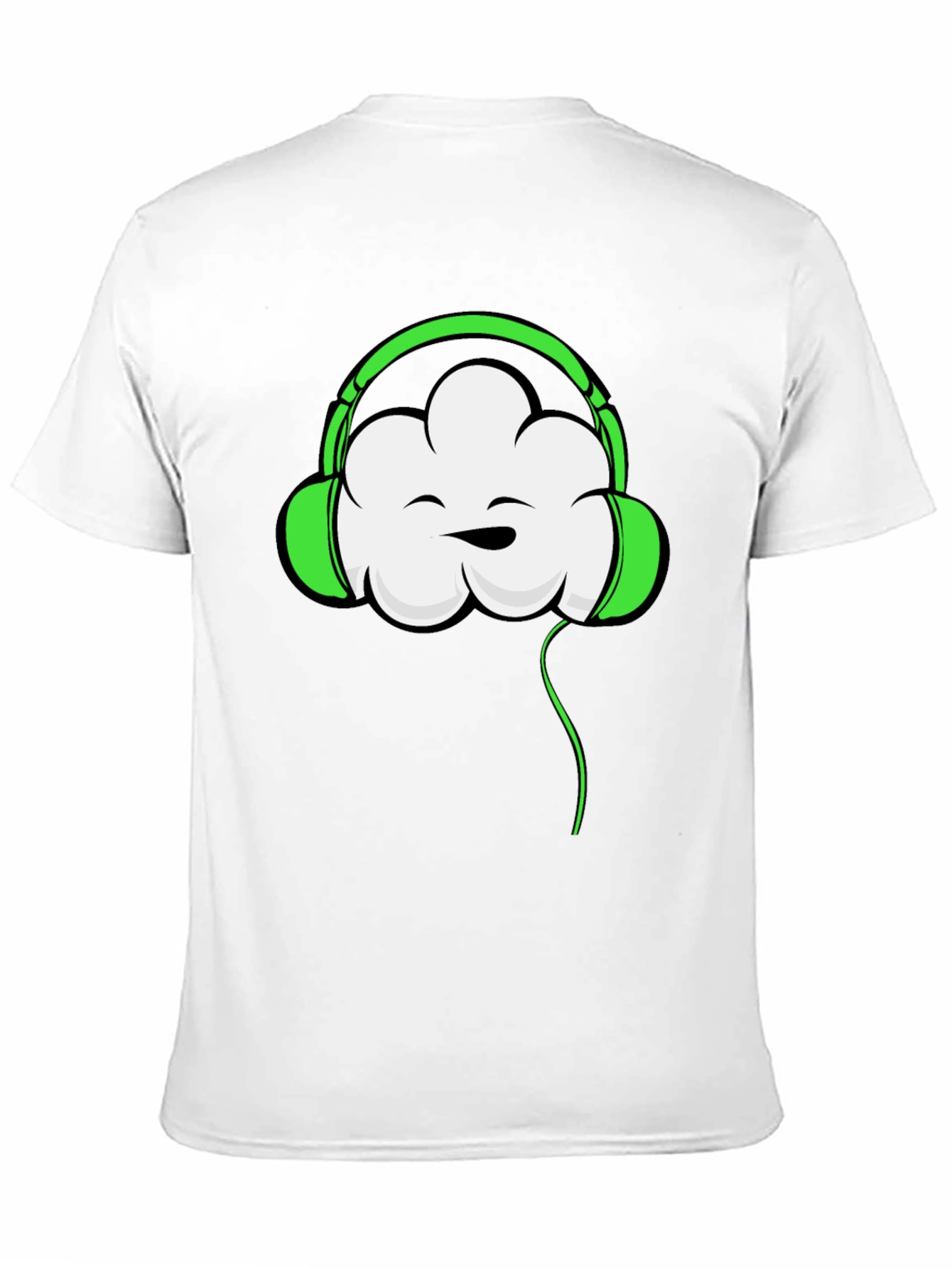 Black Funky Cloud Headphones Graphic T-Shirt view 11