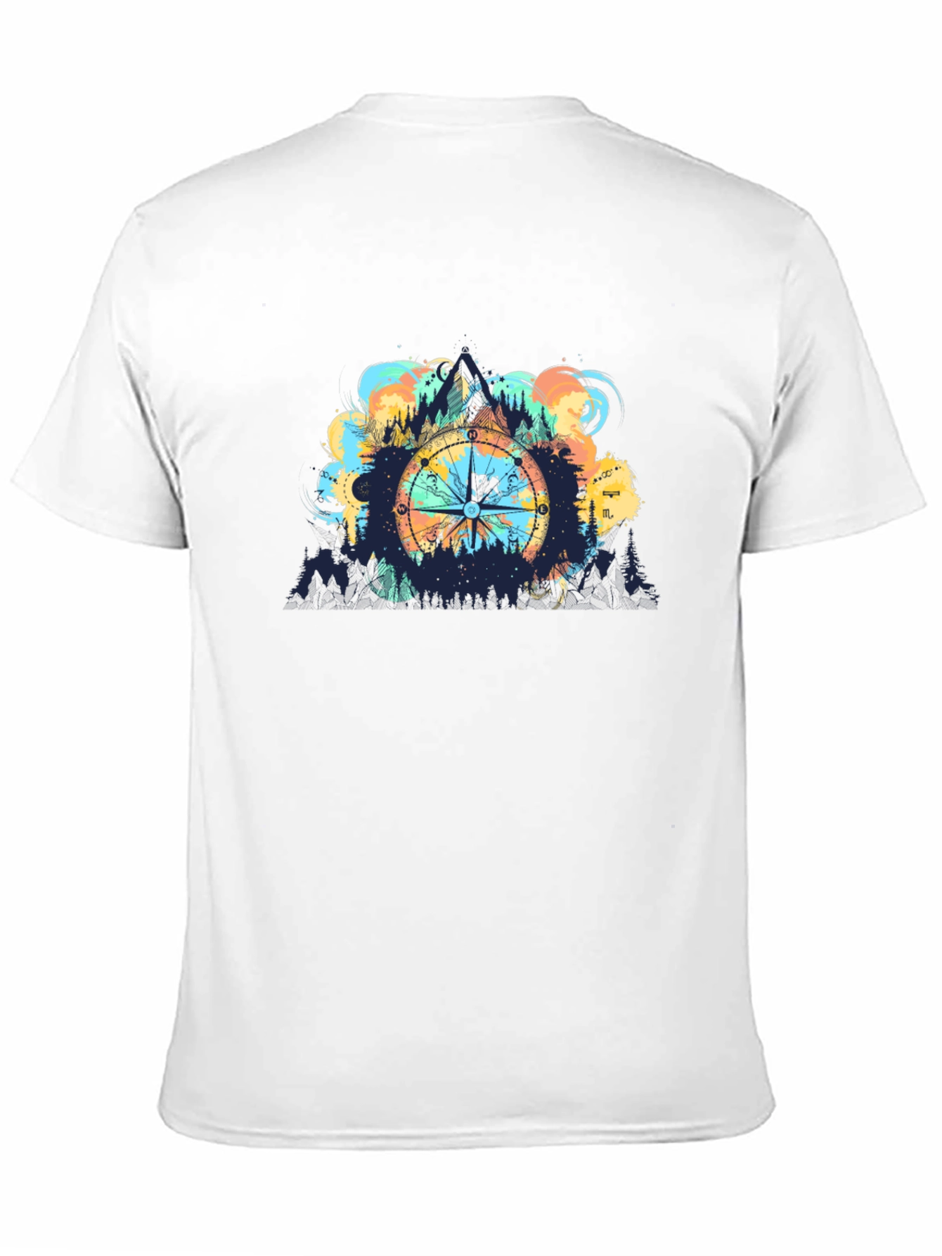 Black Adventure Compass Graphic Black T-Shirt view 11