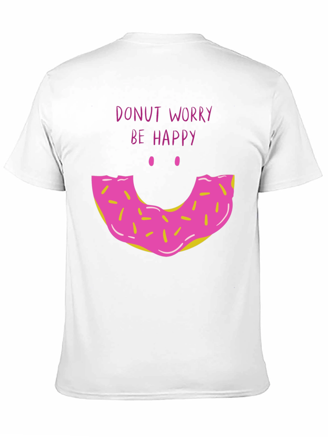 Black Donut Worry Be Happy Graphic T-Shirt view 11