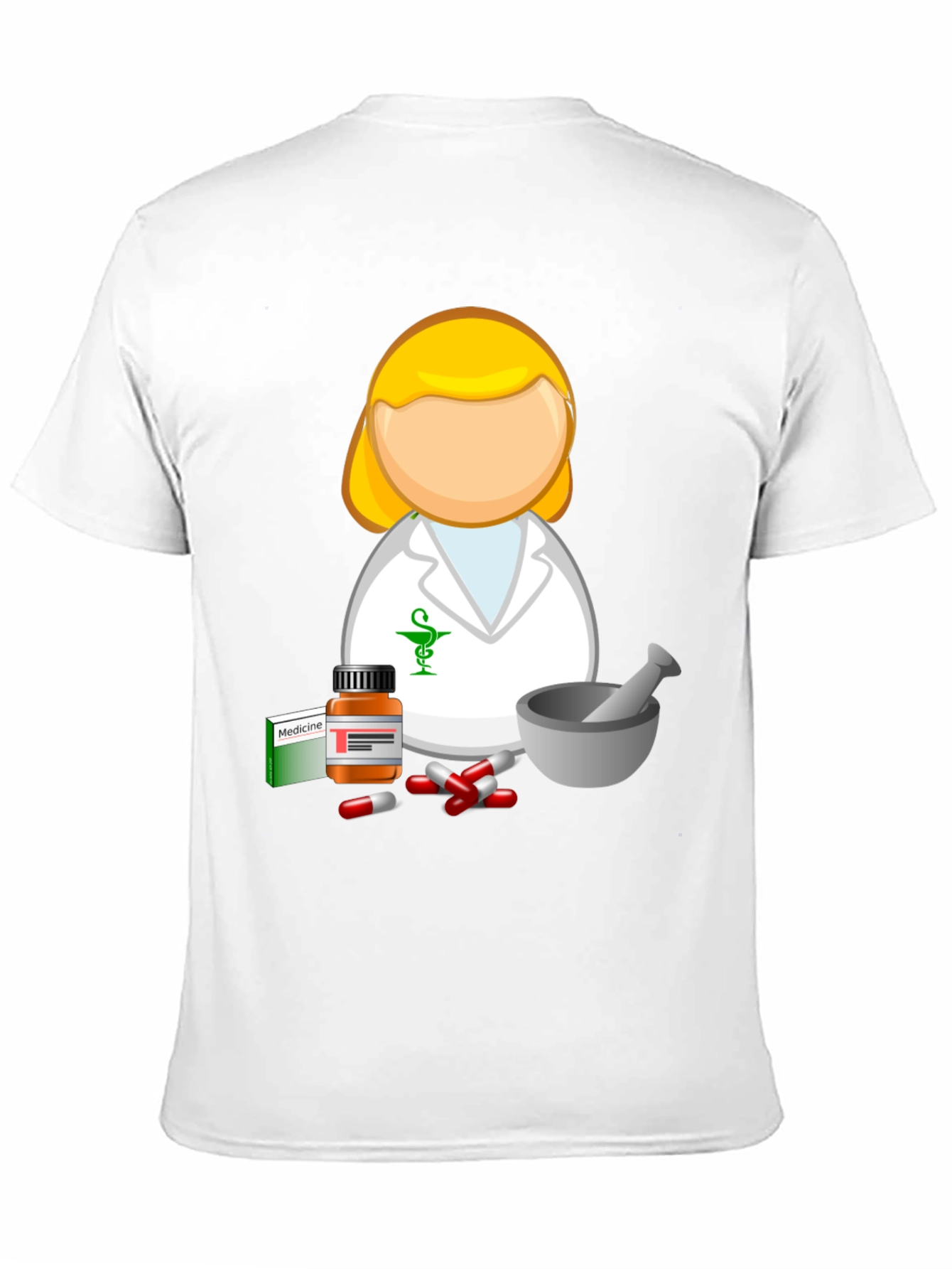 Black Pharmacist Cartoon T-Shirt - Medical Professional Style view 11