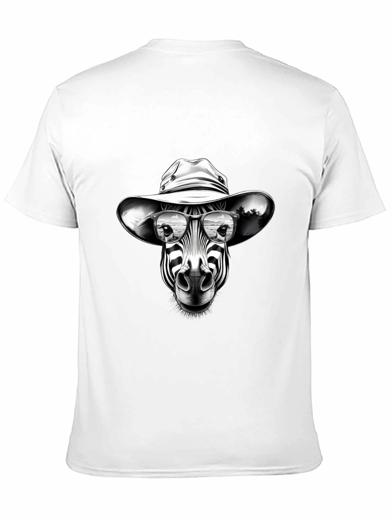 Black Zebra Cowboy Graphic Tee - Black Cotton T-Shirt view 11
