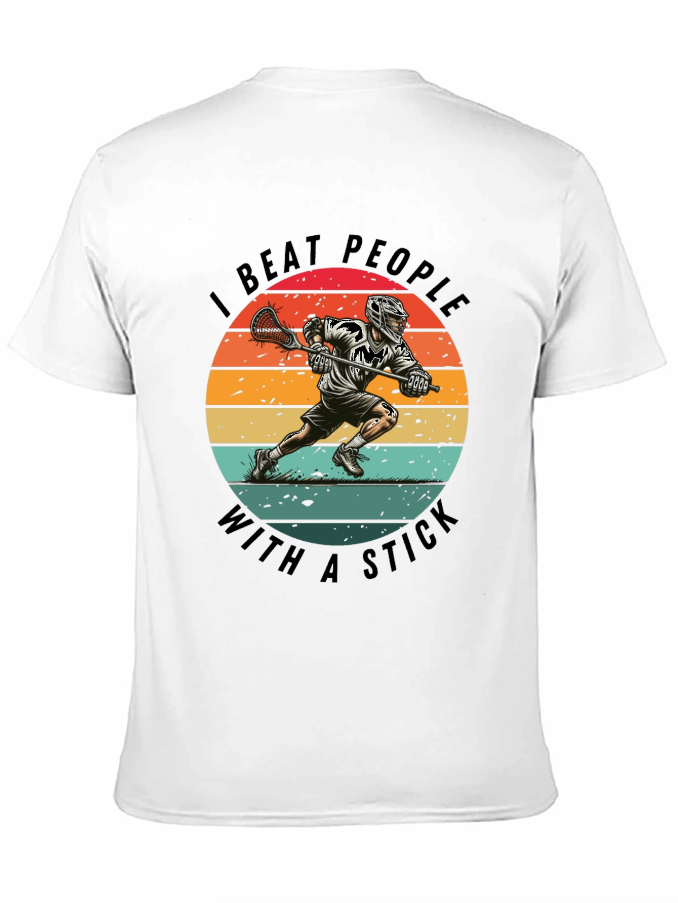 Black Lacrosse T-Shirt - I Beat People With A Stick view 11
