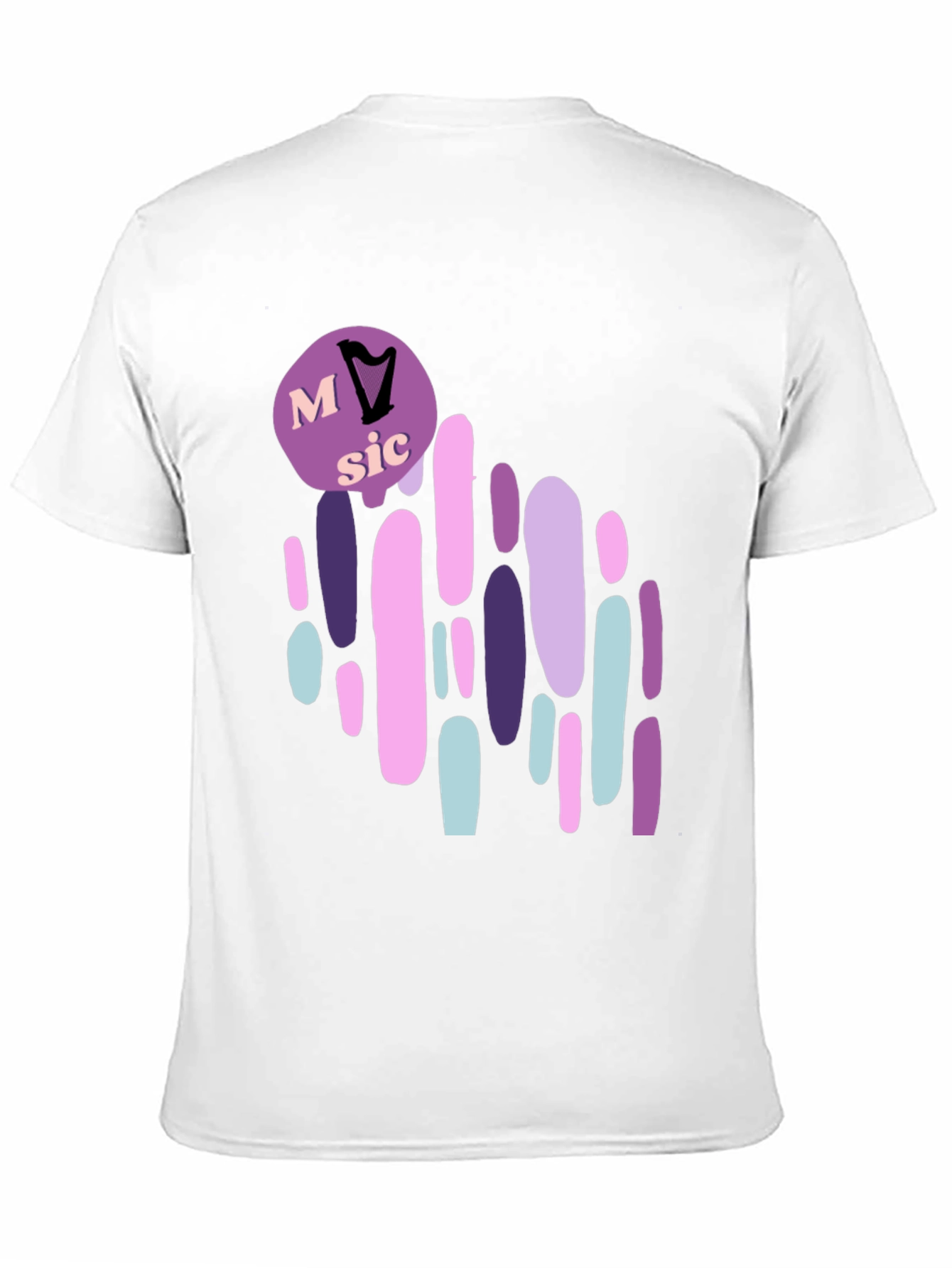 Black Music Lover Graphic T-Shirt - Harp Design view 11