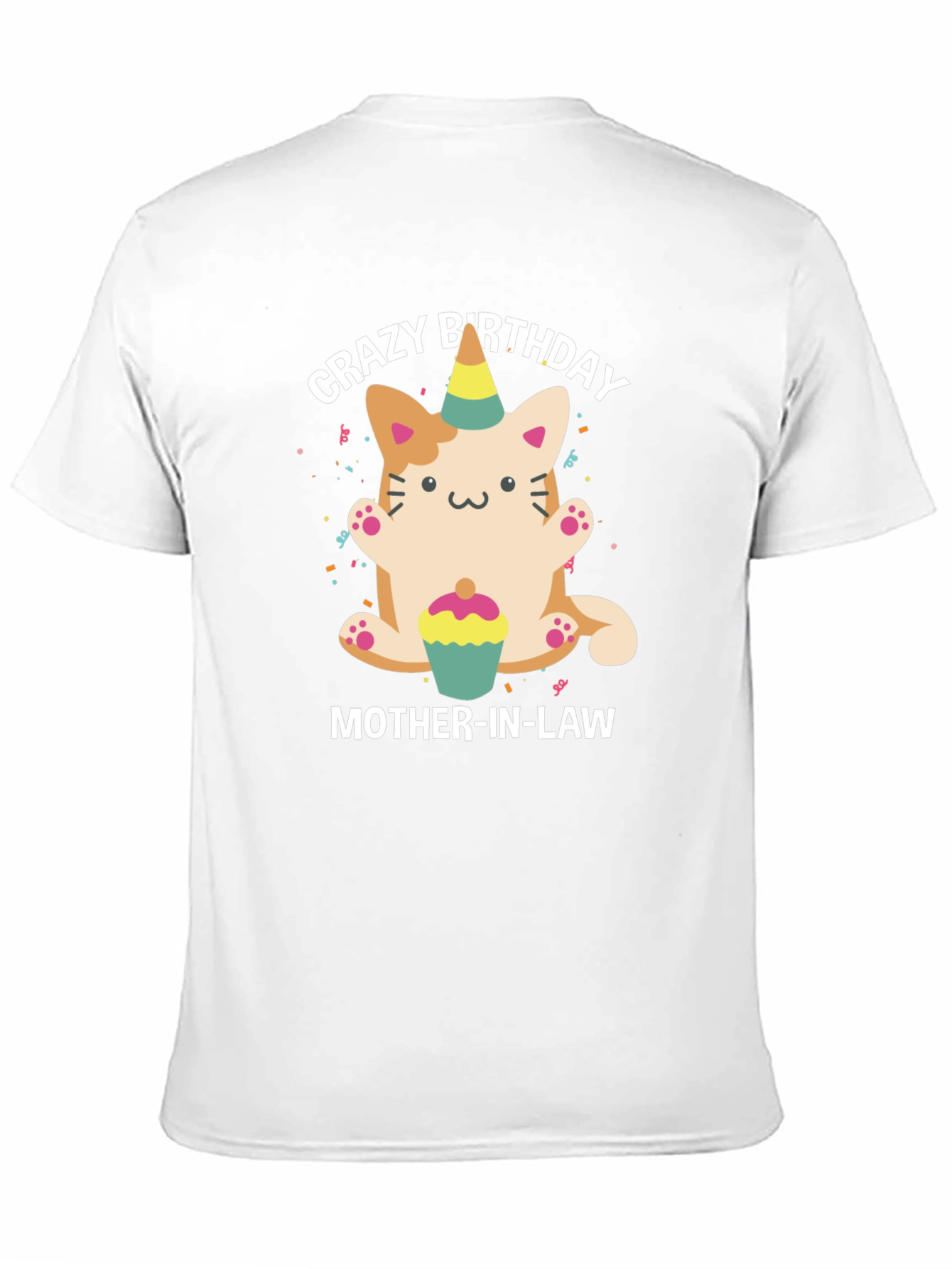 Black Crazy Birthday Mother-In-Law Cat T-Shirt view 11