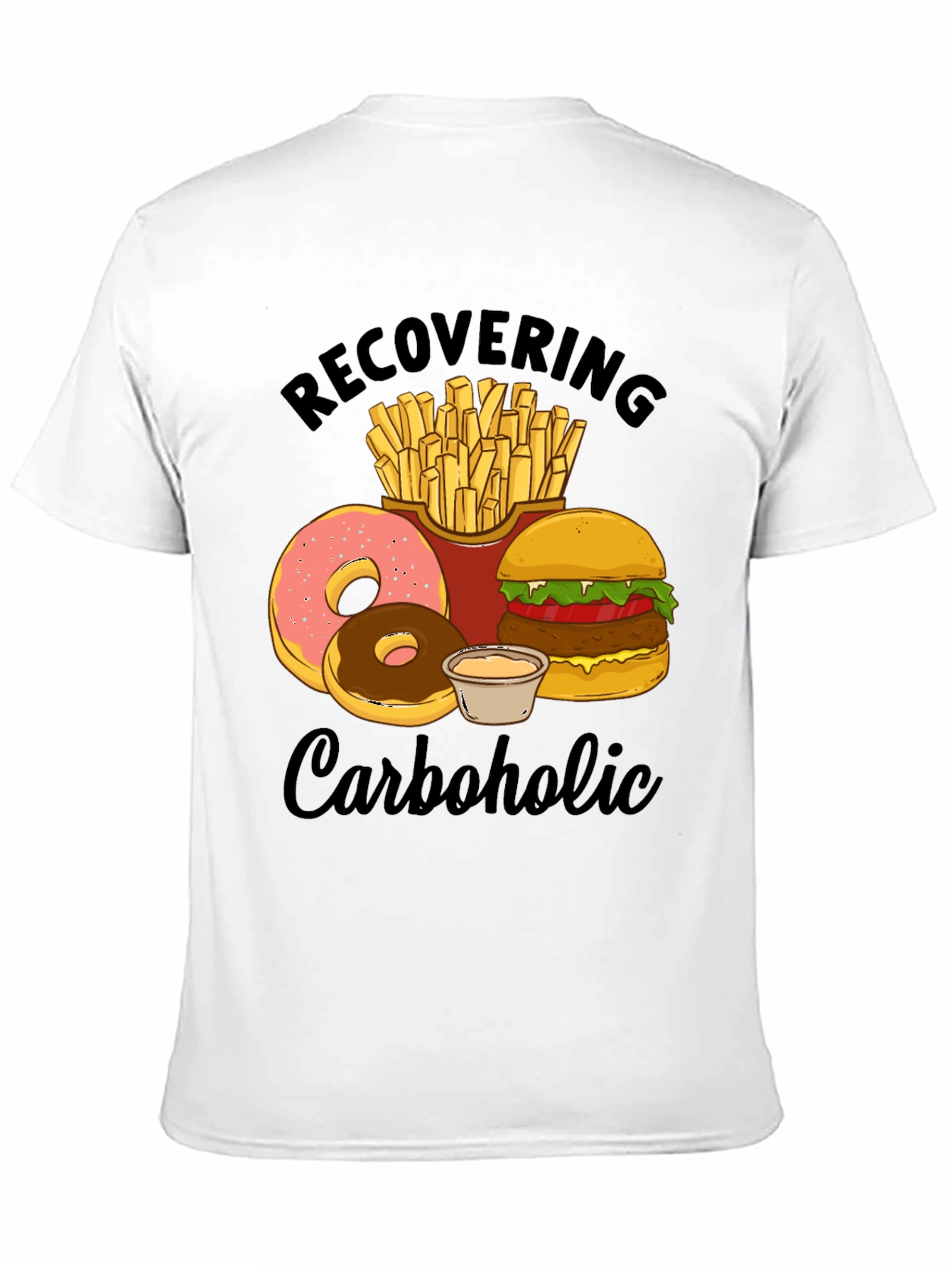 Black Recovering Carboholic Graphic T-Shirt view 11