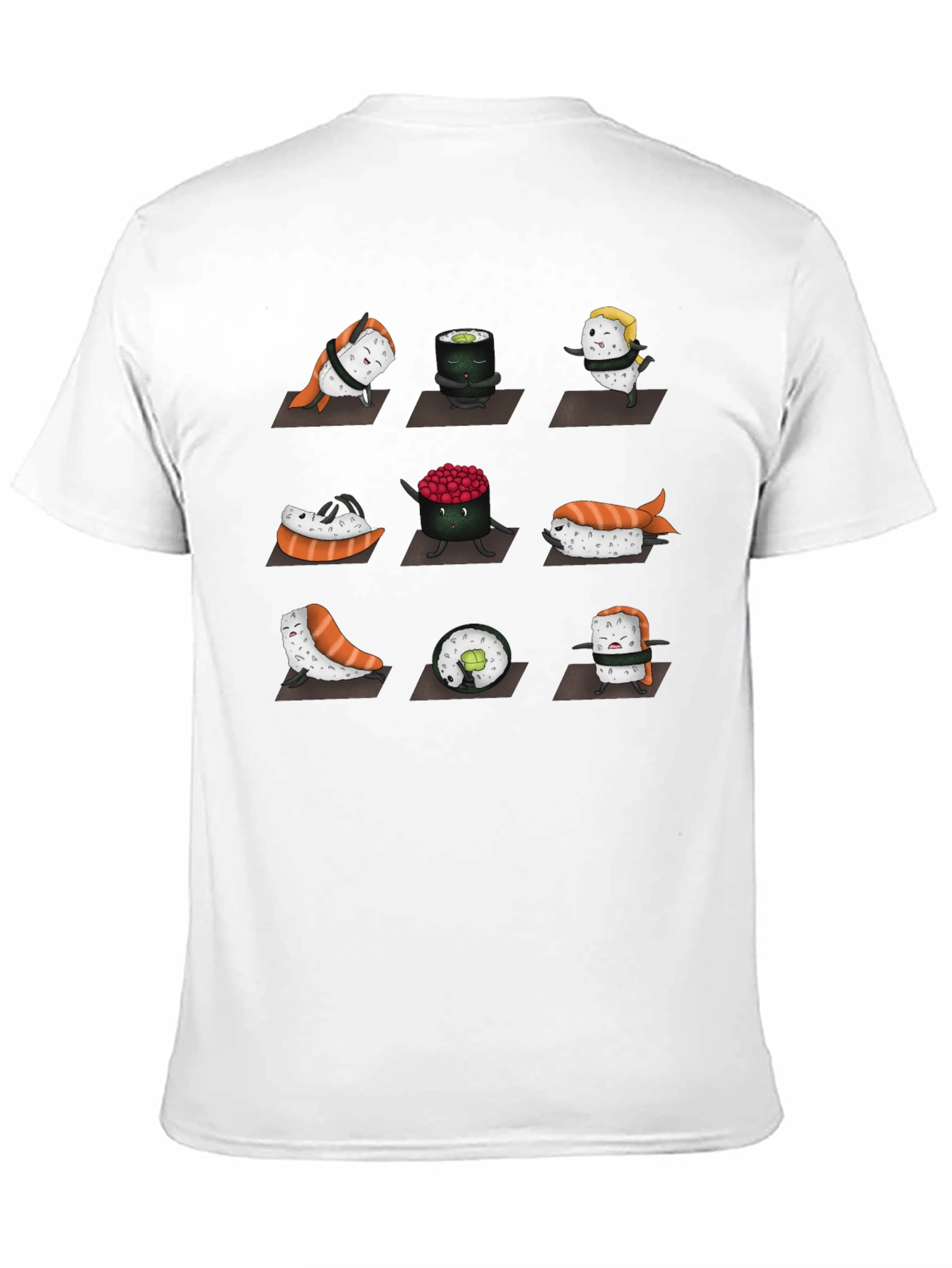 Black Sushi Yoga T-Shirt - Funny Foodie Tee view 11