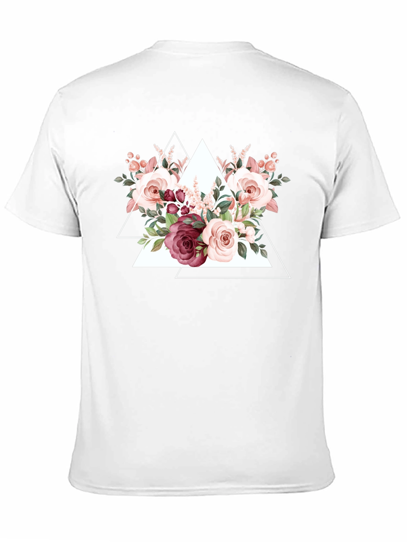 Black Floral Triangle Graphic Tee - Black view 11