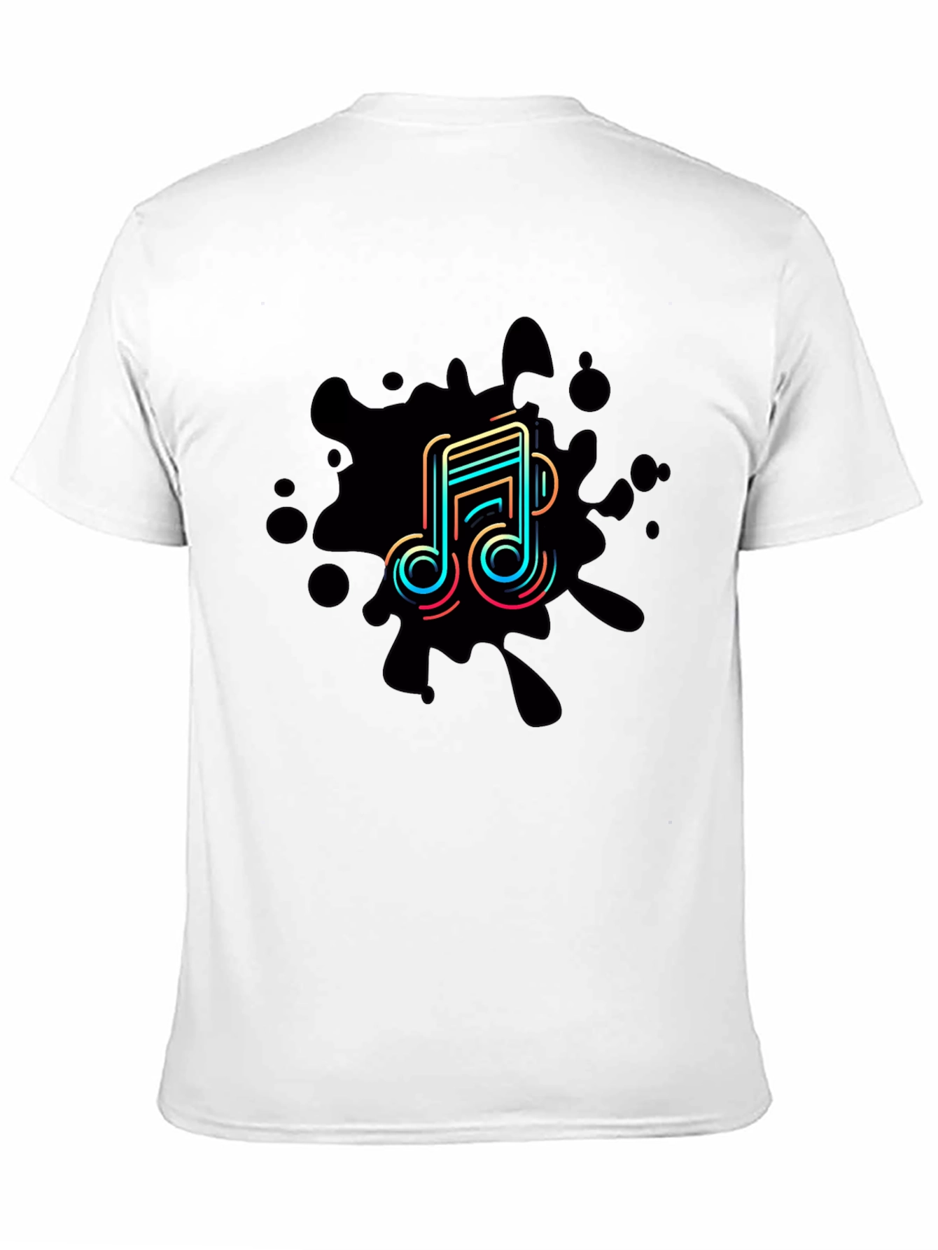 Black Trendy Music Note Graphic Black T-Shirt view 11
