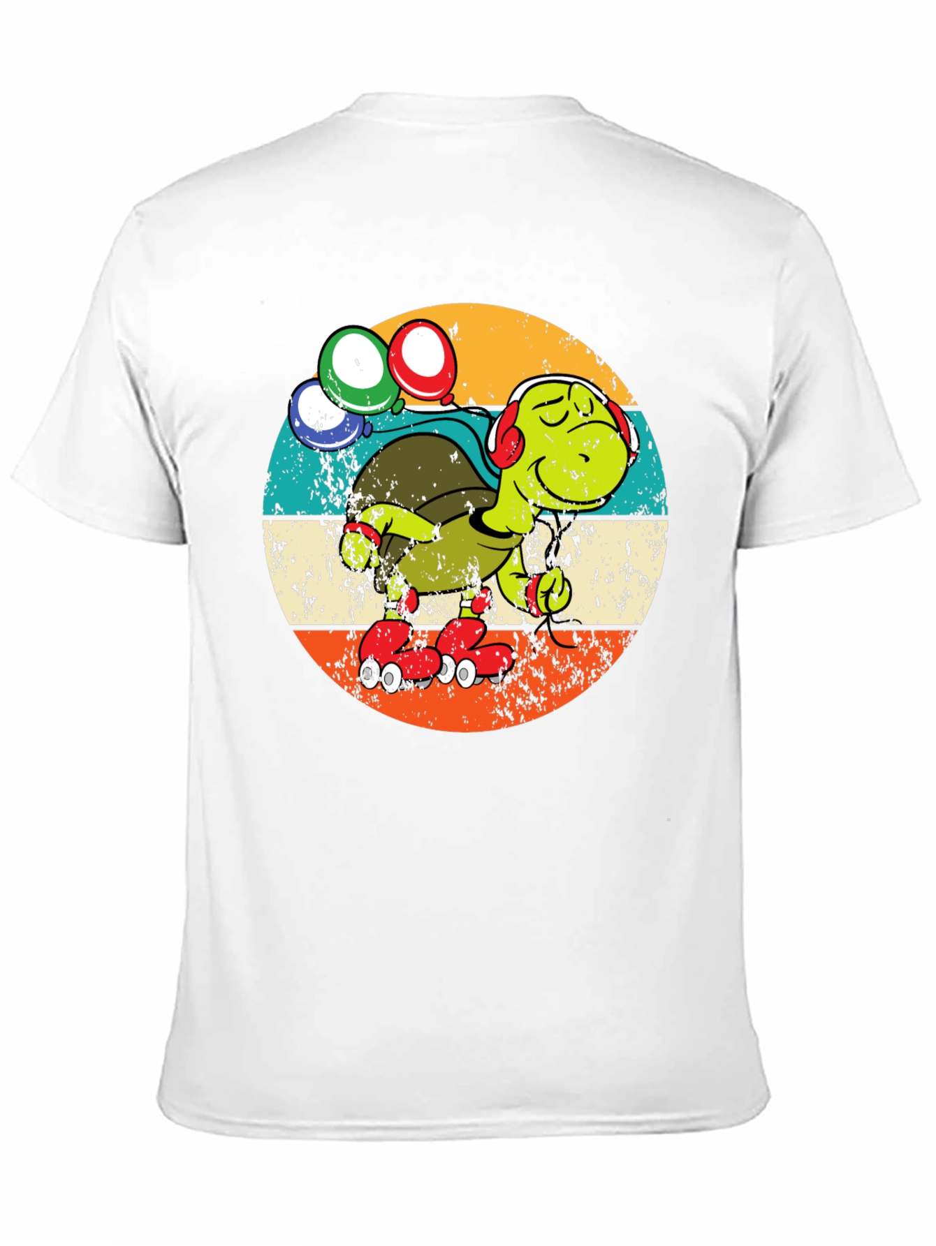 Black Turtle Retro Roller Skate T-Shirt view 11